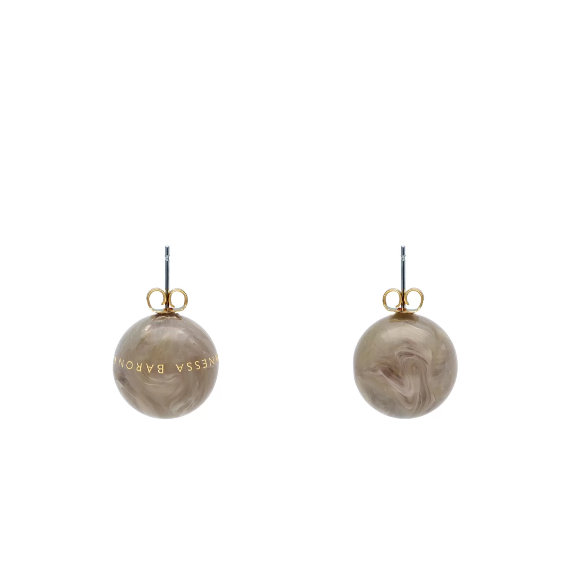 Vanessa Baroni Anneau D'Oreille Dot Greige Marble* Boucles D Oreilles