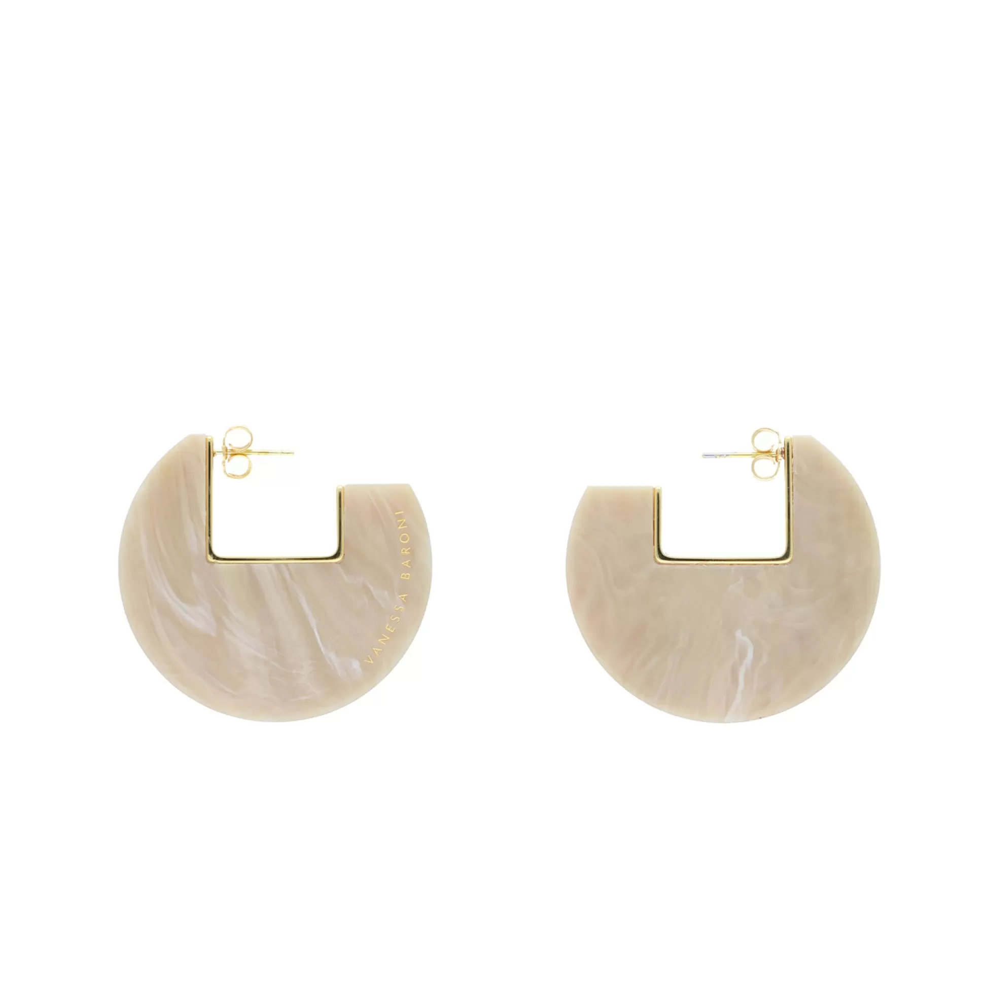 Vanessa Baroni Arch Earring Sand Marble* Boucles D Oreilles