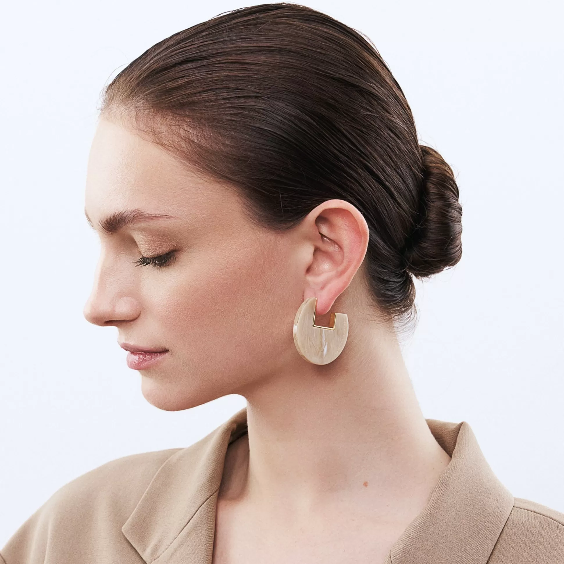 Vanessa Baroni Arch Earring Sand Marble* Boucles D Oreilles