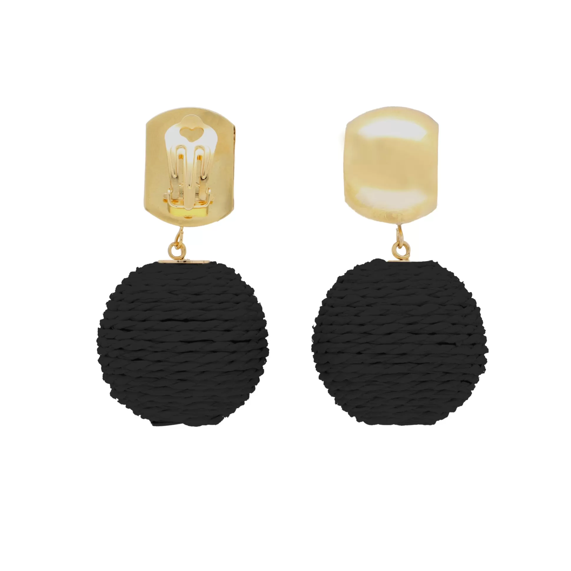 Vanessa Baroni Bast Earring Black* Boucles D Oreilles