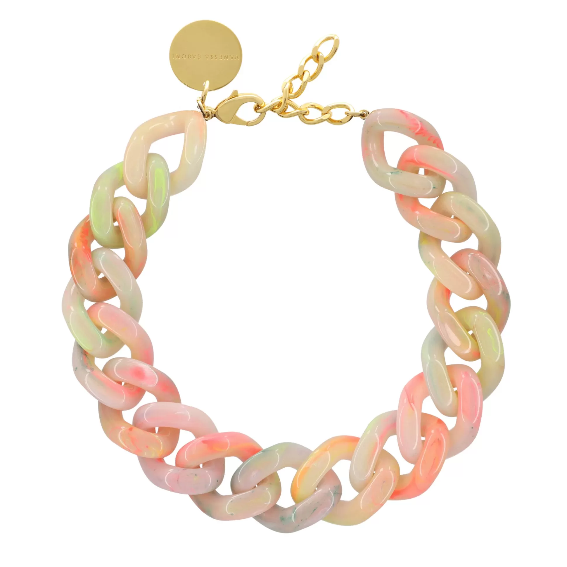 Vanessa Baroni Big Flat Chain Necklace Neon Rainbow* Chaines