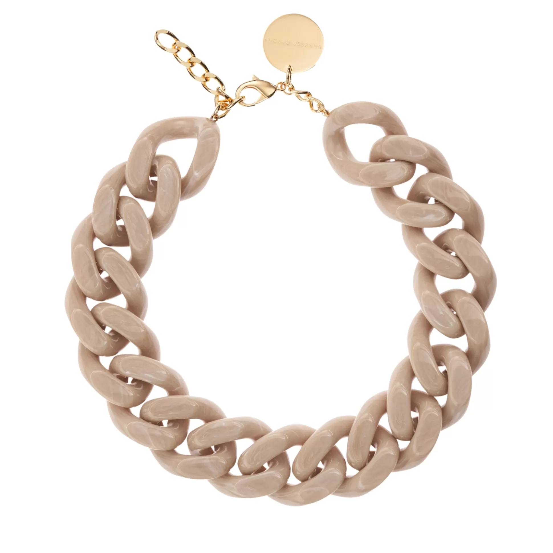 Vanessa Baroni Big Flat Chain Necklace Sand Marble* Chaines