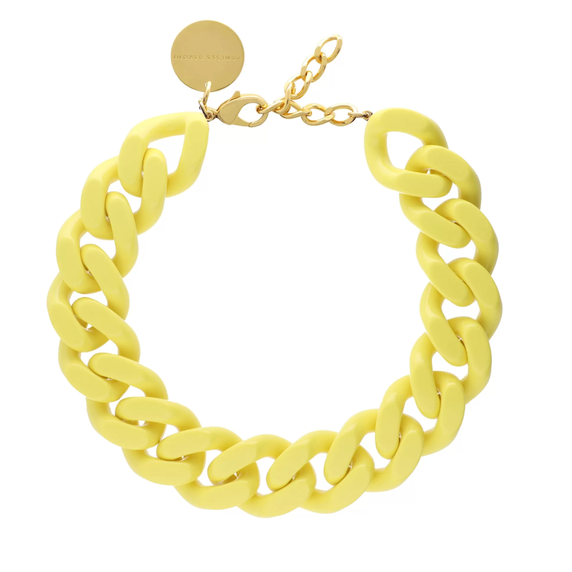 Vanessa Baroni Big Flat Chain Necklace Yellow* Chaines