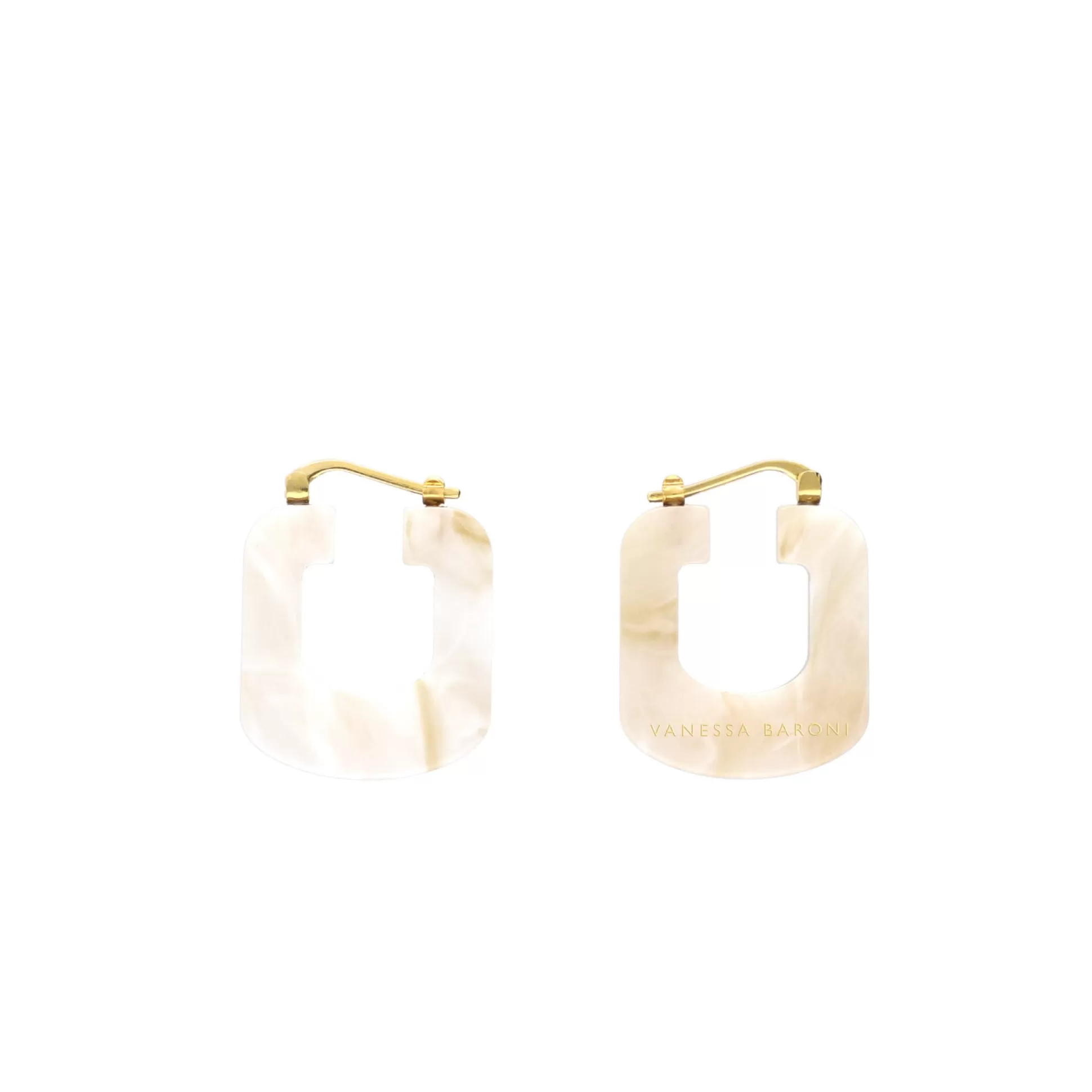 Vanessa Baroni Dice Earring Pearl Marble* Boucles D Oreilles