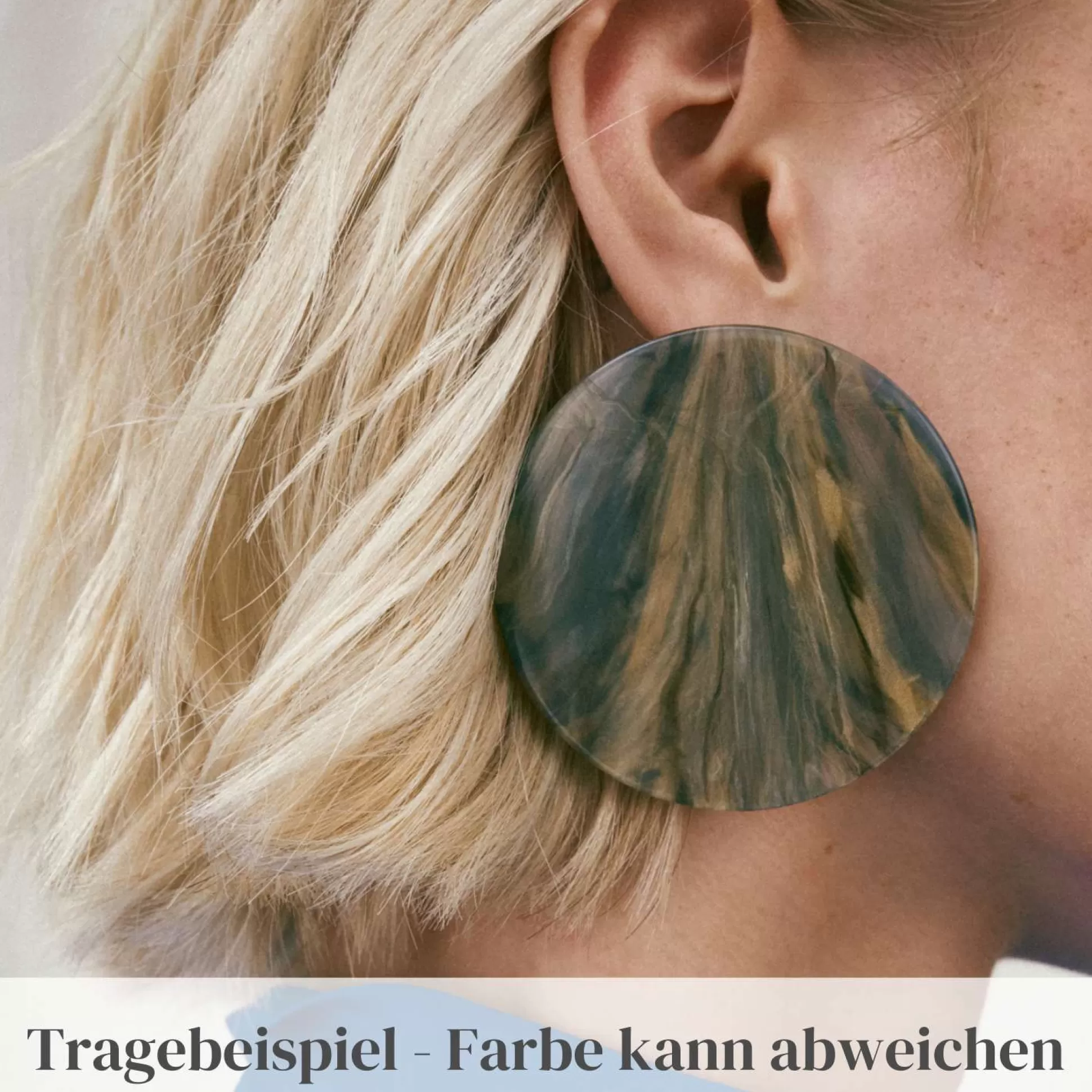 Vanessa Baroni Disc Earring Grey Marble* Boucles D Oreilles