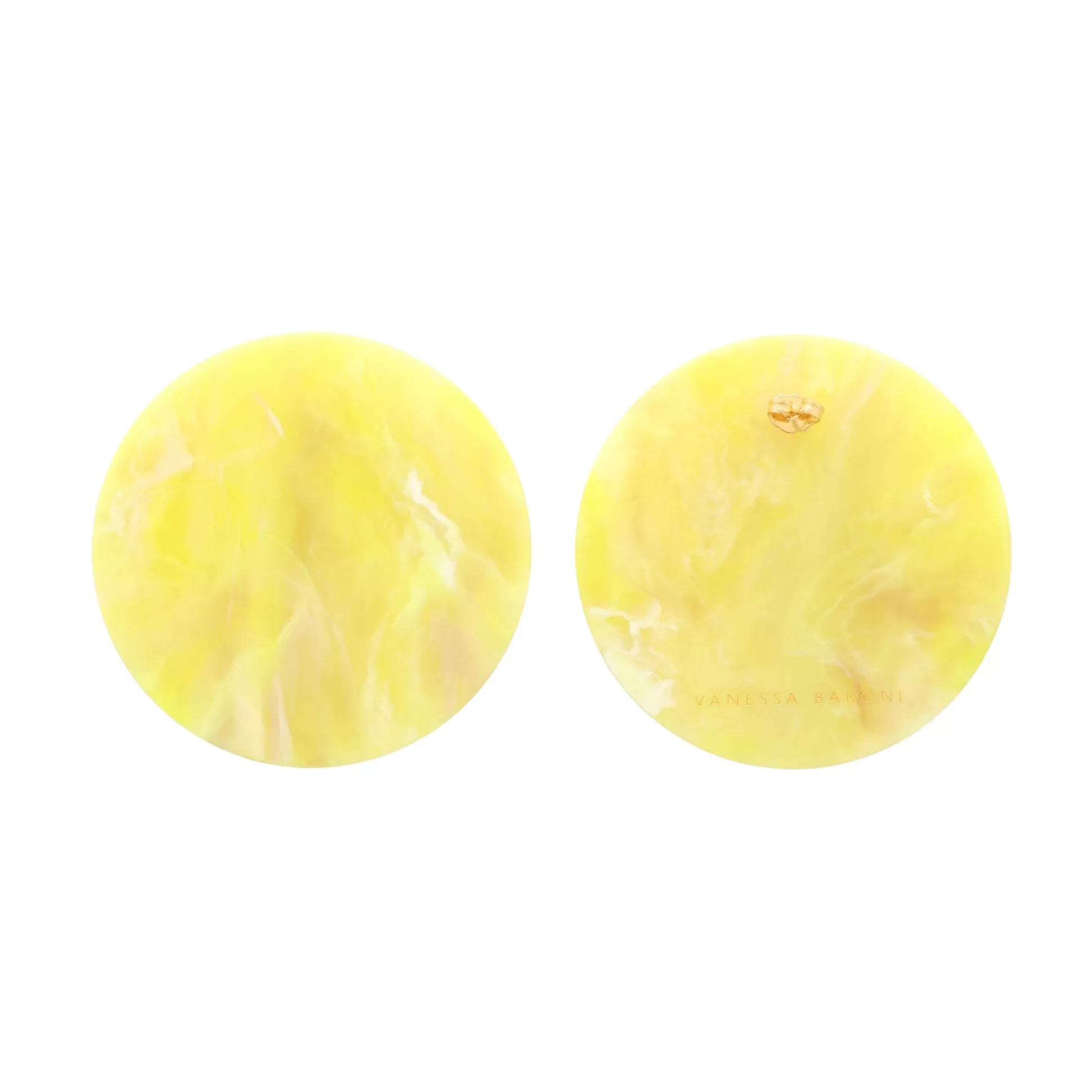 Vanessa Baroni Disc Earring Yellow Marble* Boucles D Oreilles