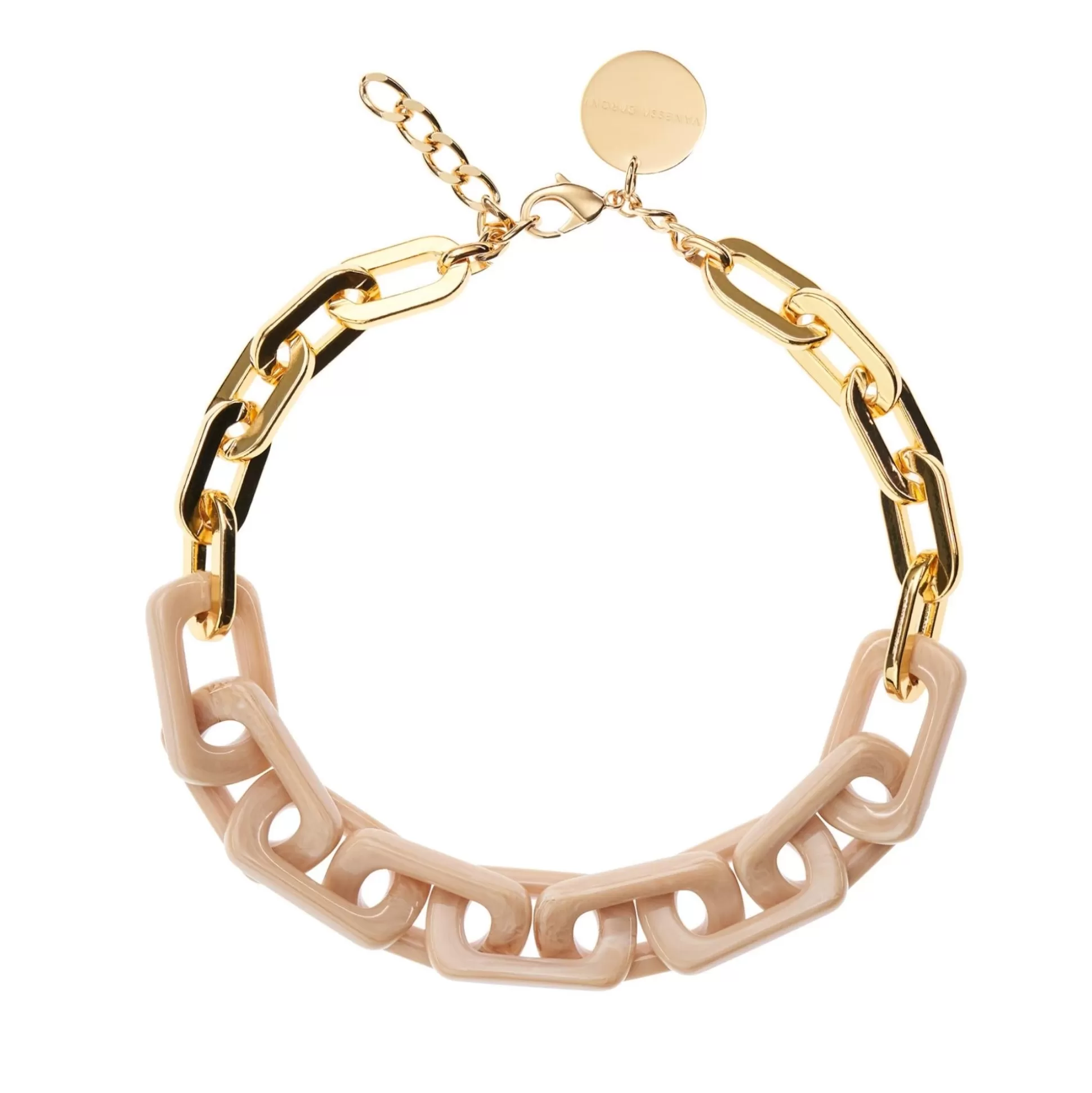 Vanessa Baroni Edge Necklace With Gold - Sand Marble* Chaines