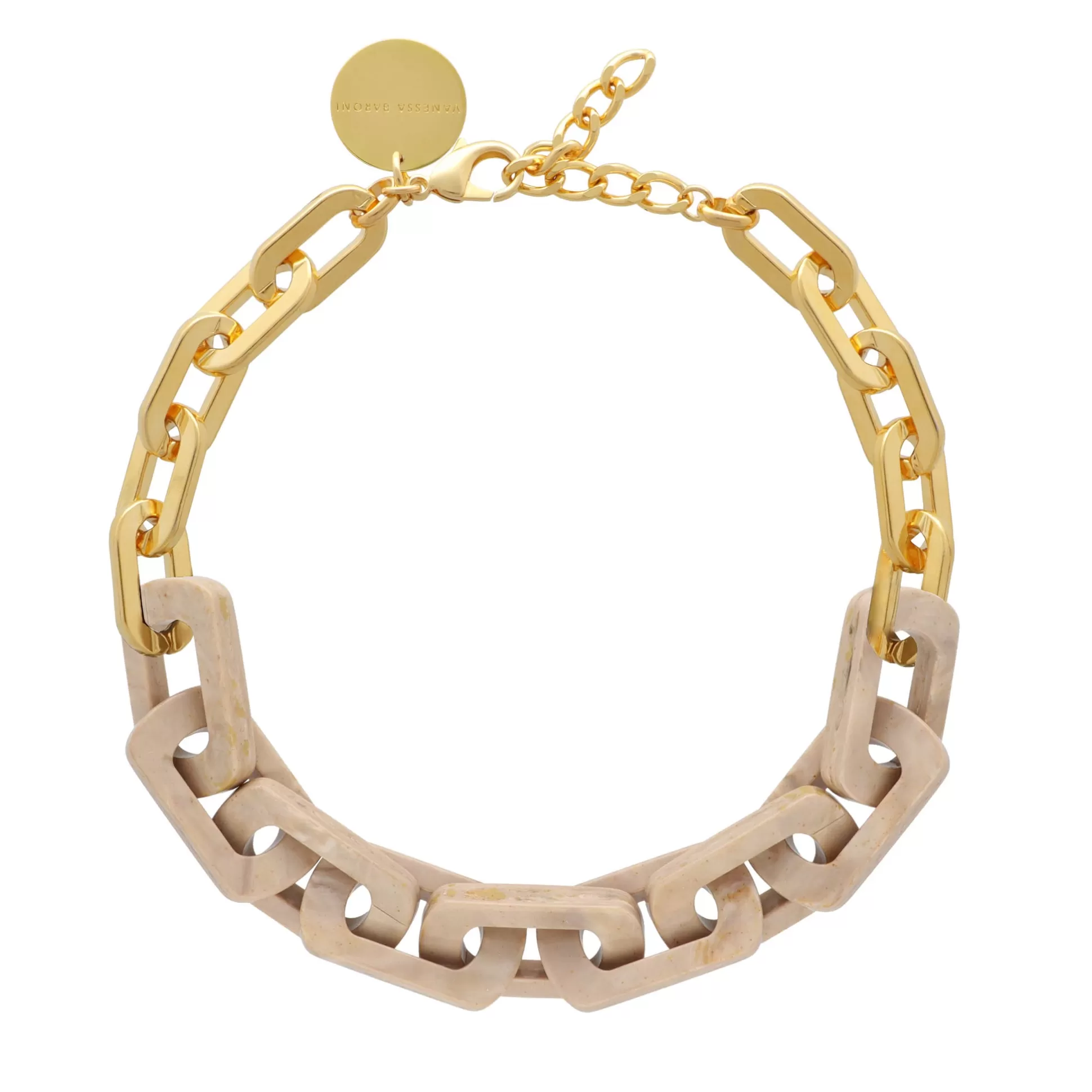 Vanessa Baroni Edge Necklace With Gold - Travertine* Chaines