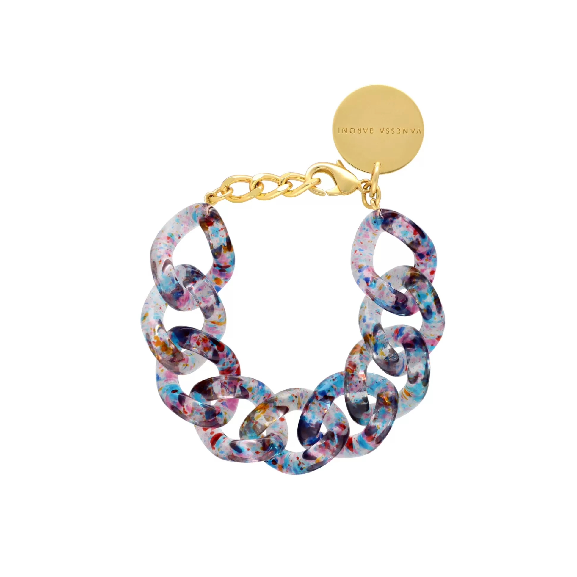 Vanessa Baroni Flat Chain Bracelet Confetti Blue* Bracelets