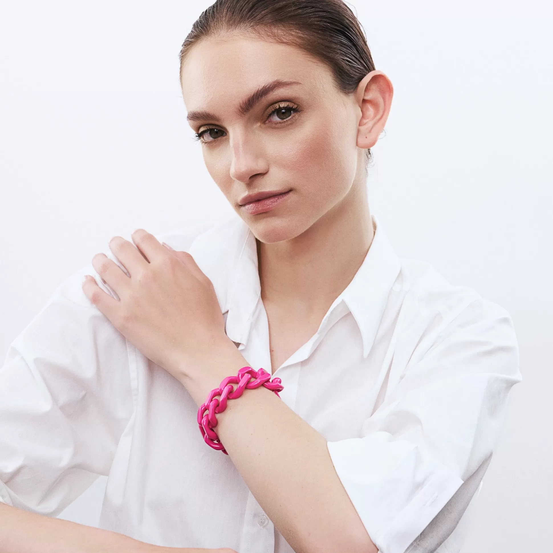 Vanessa Baroni Flat Chain Bracelet Fuchsia* Bracelets