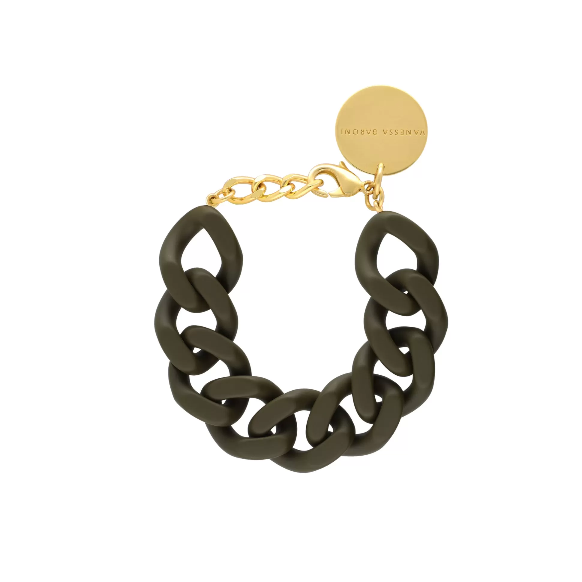 Vanessa Baroni Flat Chain Bracelet Matt Dark Olive* Bracelets