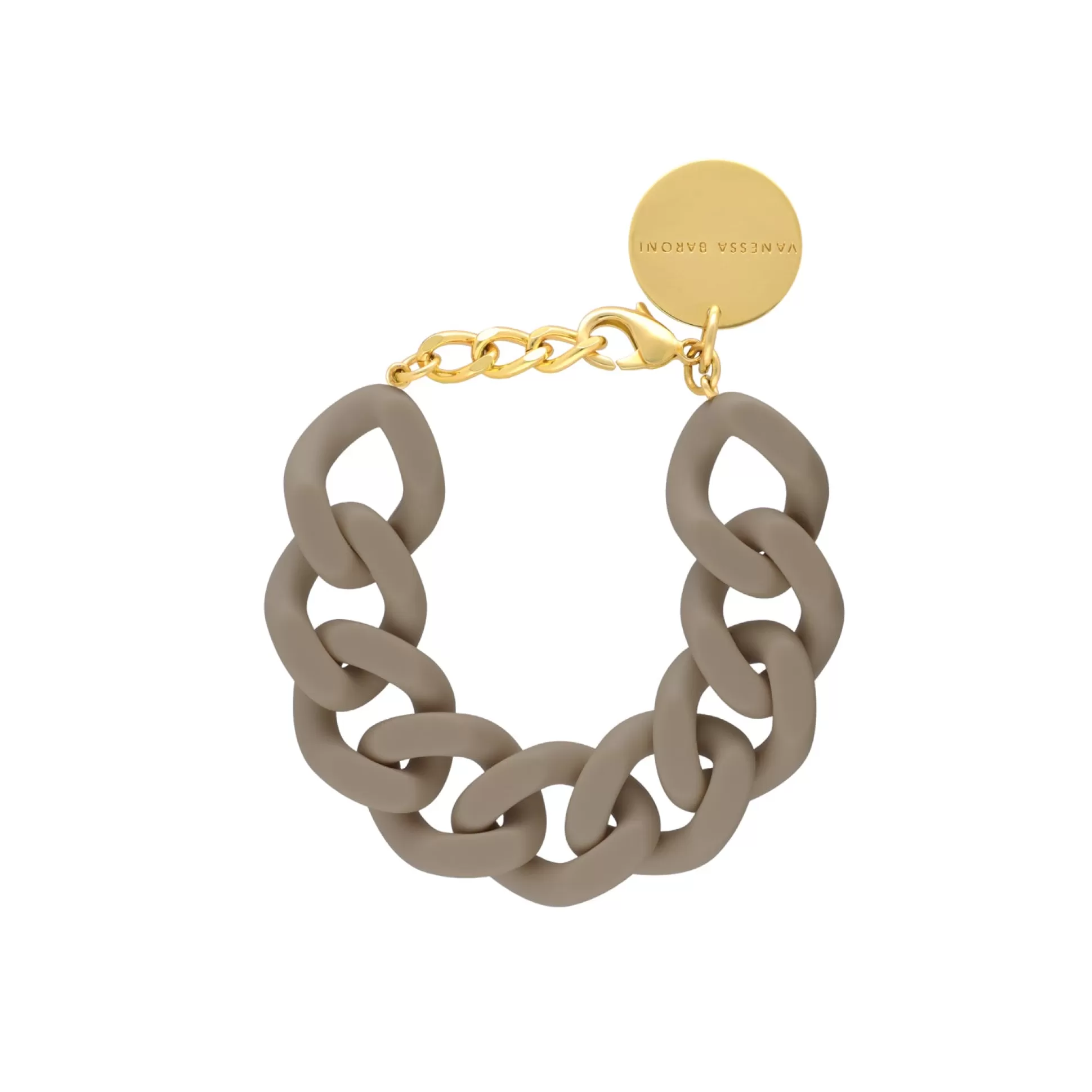 Vanessa Baroni Flat Chain Bracelet Matt Light Taupe* Bracelets