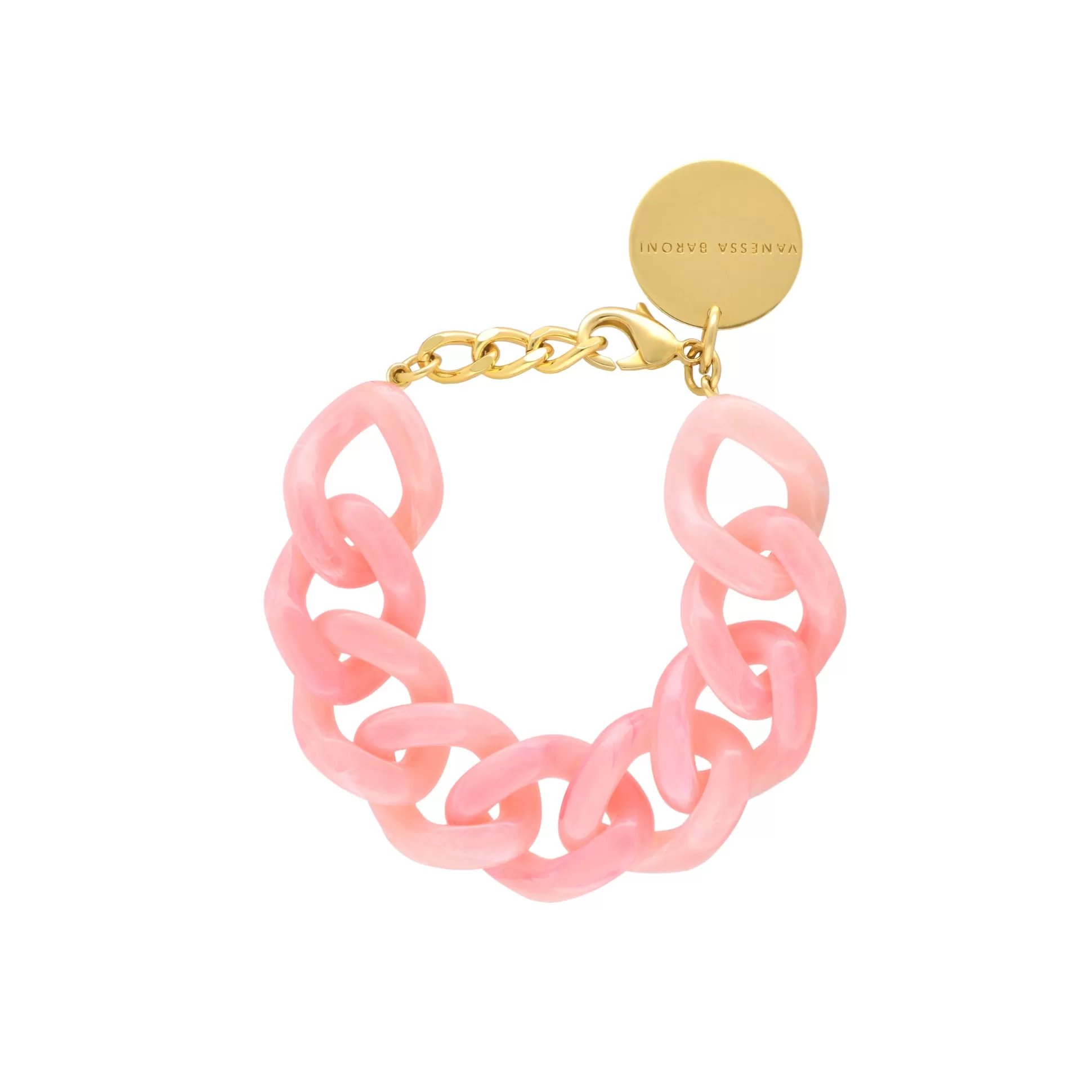 Vanessa Baroni Flat Chain Bracelet Neon Pink Marble* Bracelets