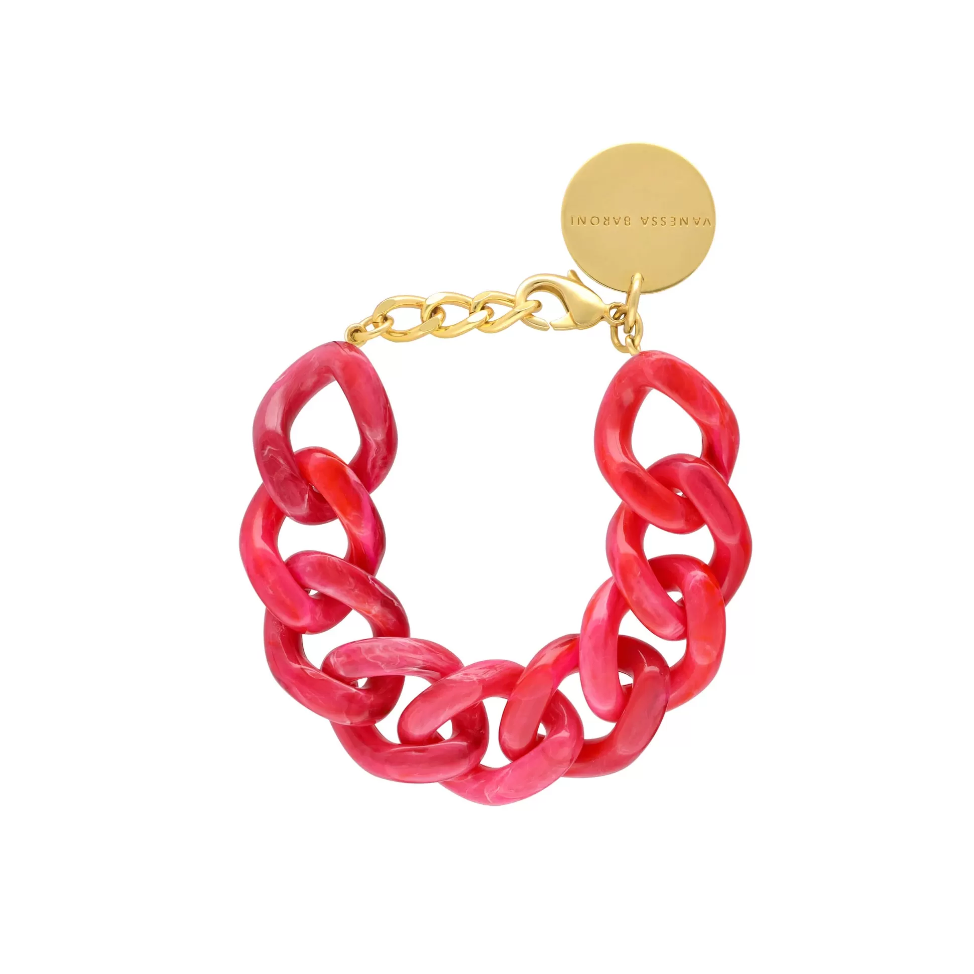 Vanessa Baroni Flat Chain Bracelet Pink Marble* Bracelets