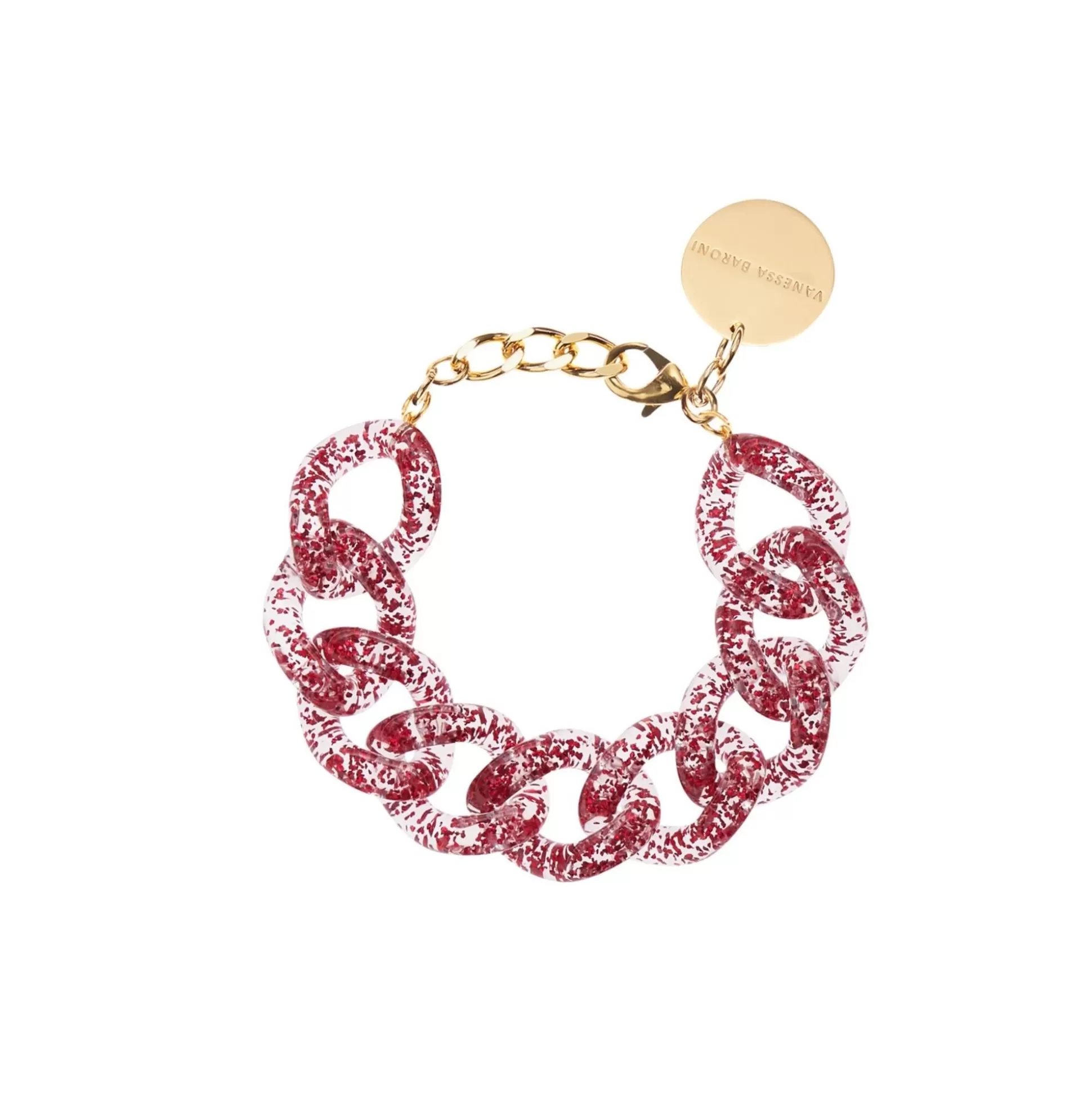 Vanessa Baroni Flat Chain Bracelet Red Glitter* Bracelets