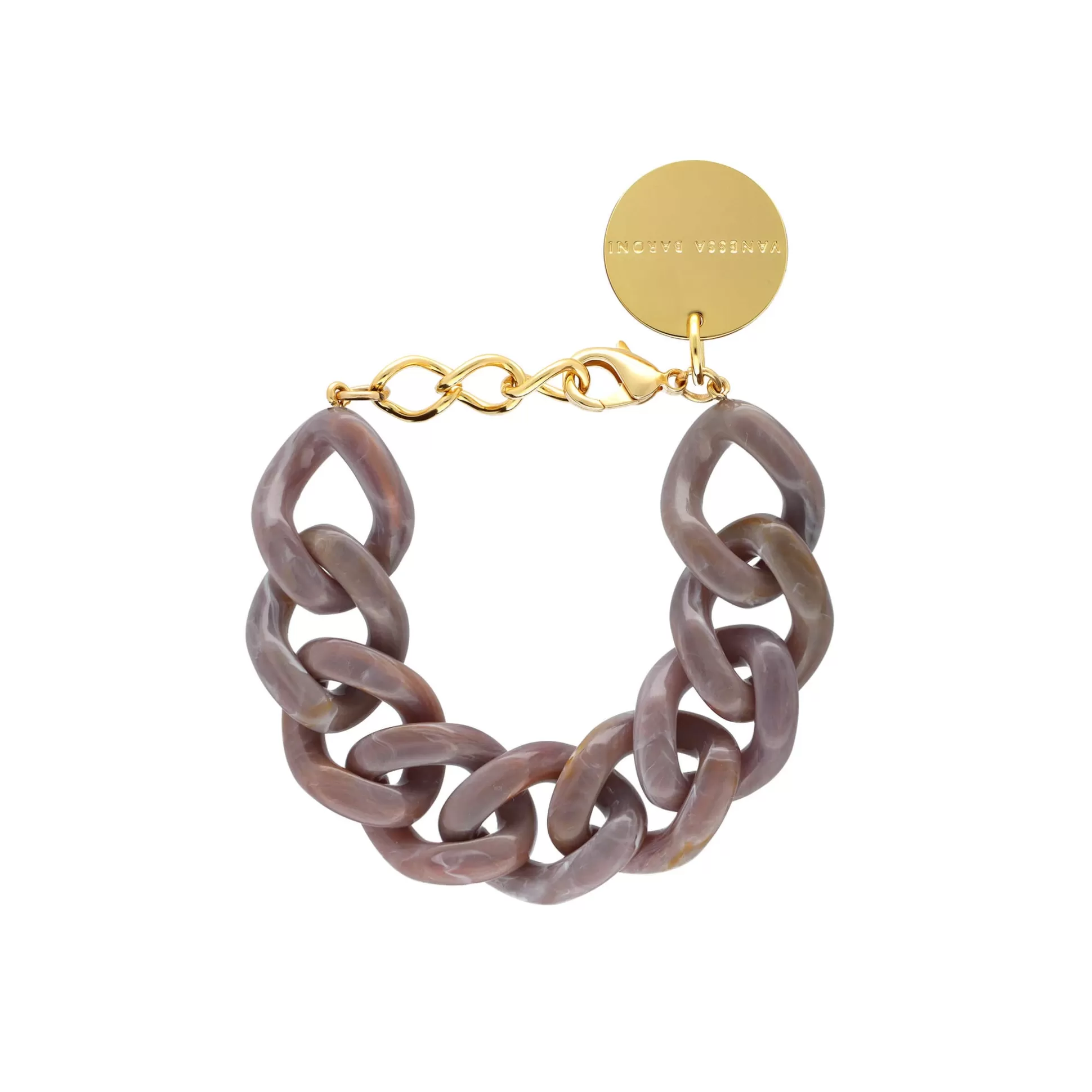 Vanessa Baroni Flat Chain Bracelet Taupe Marble* Bracelets