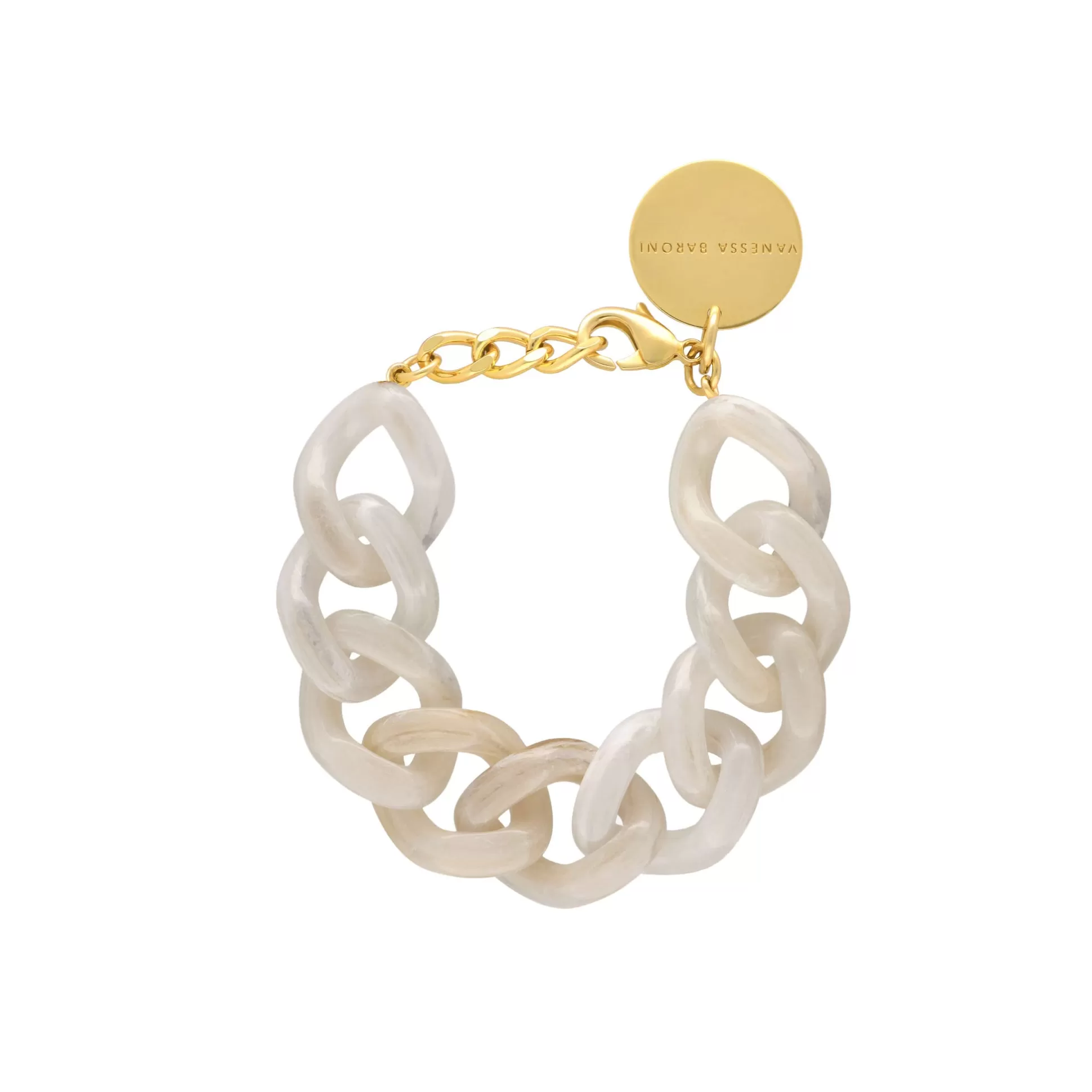 Vanessa Baroni Flat Chain Bracelet White Marble* Bracelets