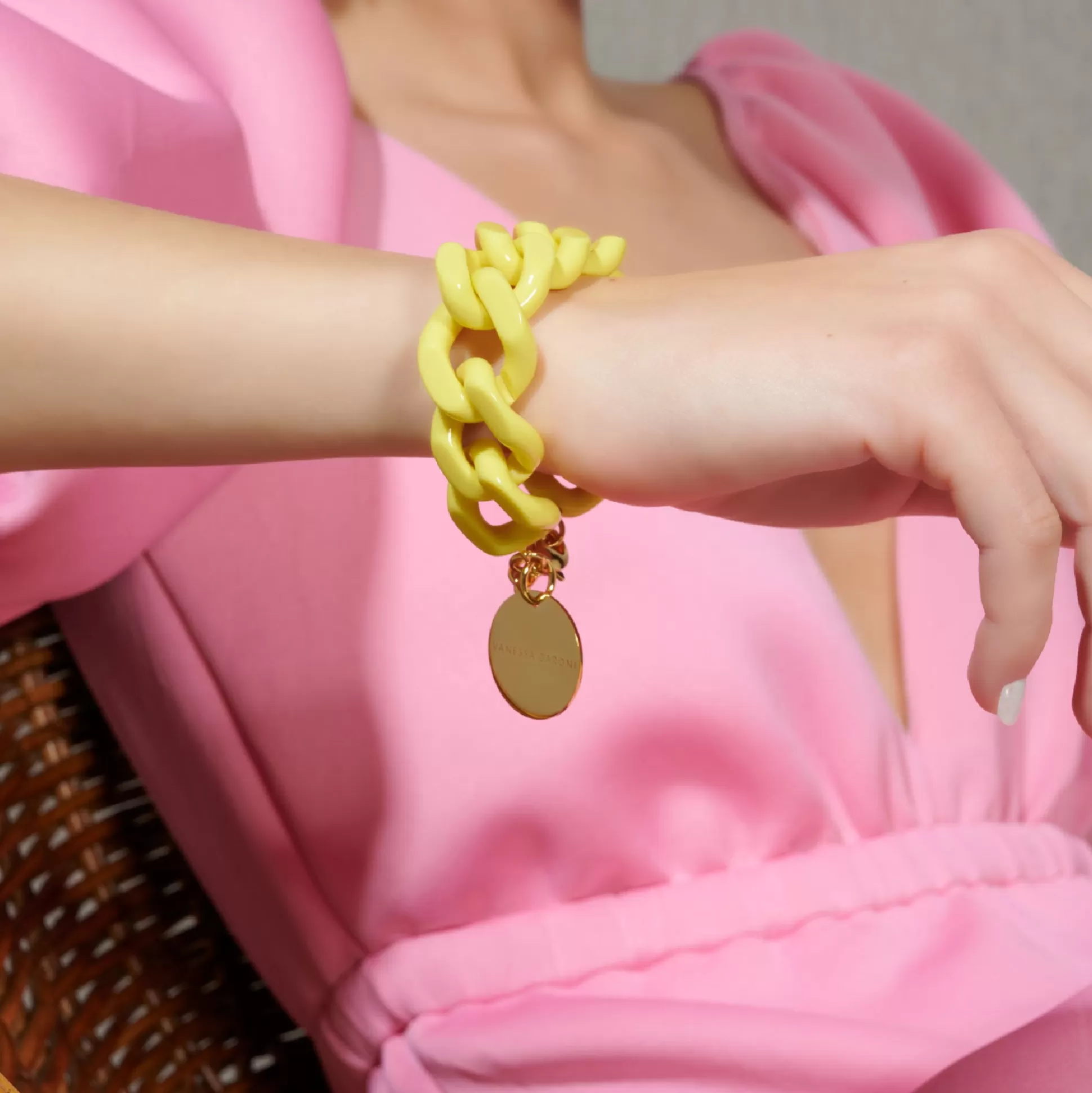 Vanessa Baroni Flat Chain Bracelet Yellow* Bracelets