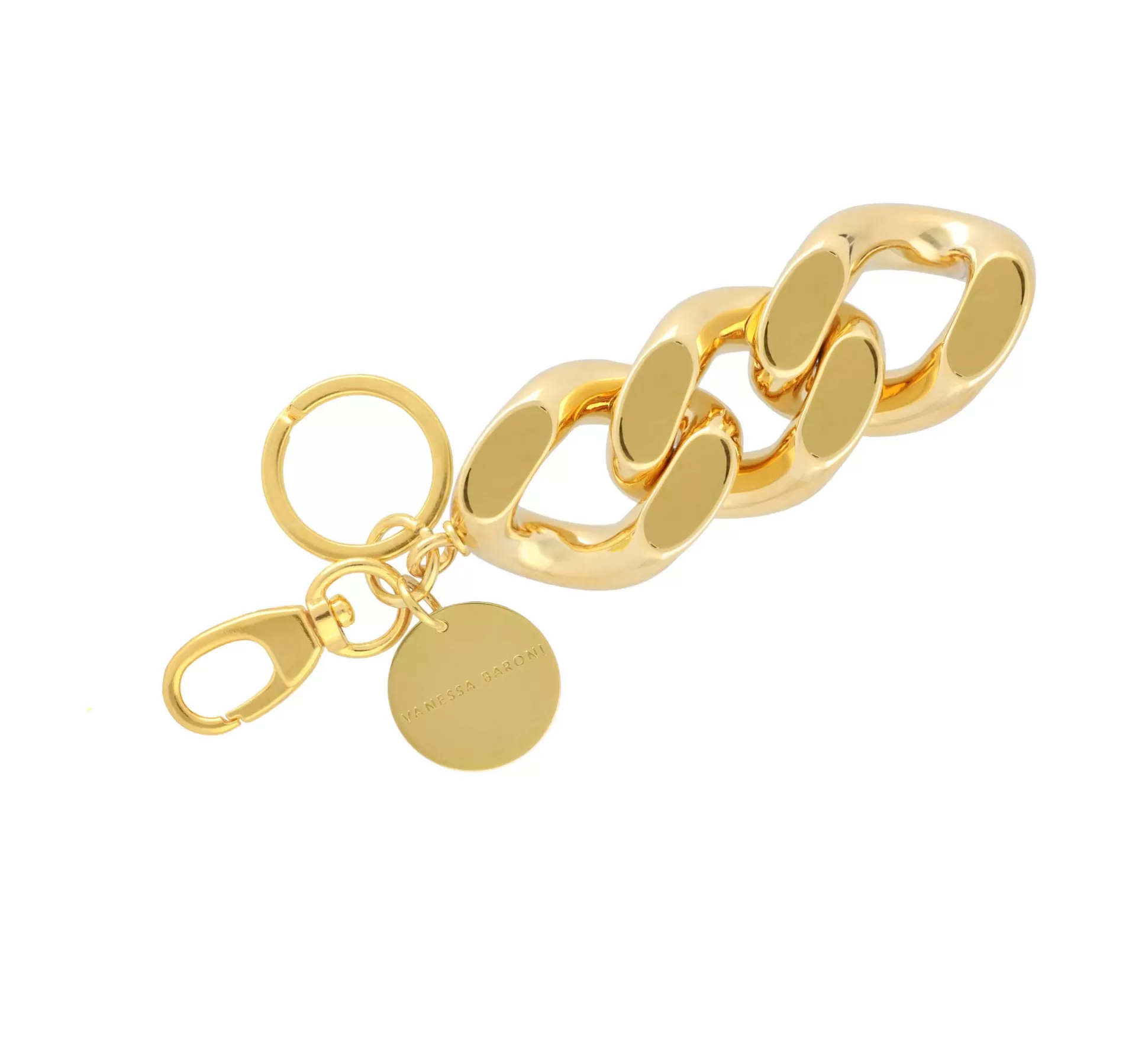 Vanessa Baroni Flat Chain Key Ring Gold* Porte Cles