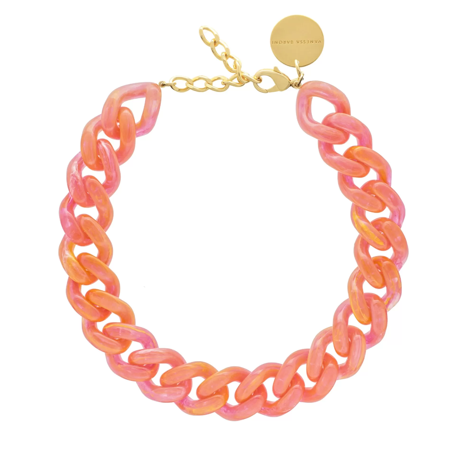 Vanessa Baroni Flat Chain Necklace Campari Orange* Chaines