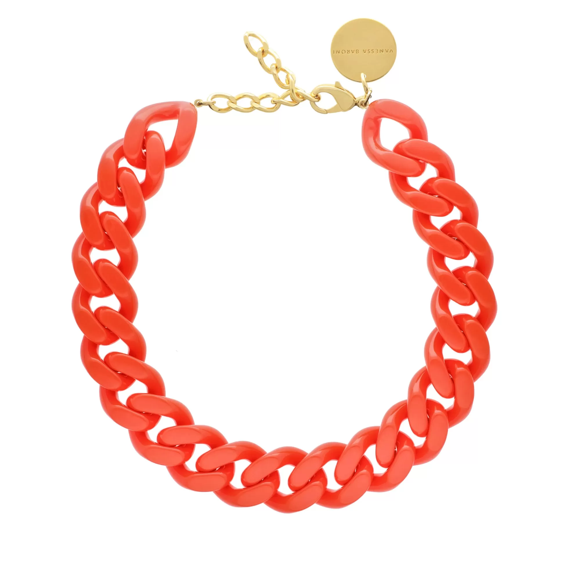 Vanessa Baroni Flat Chain Necklace Coral* Chaines