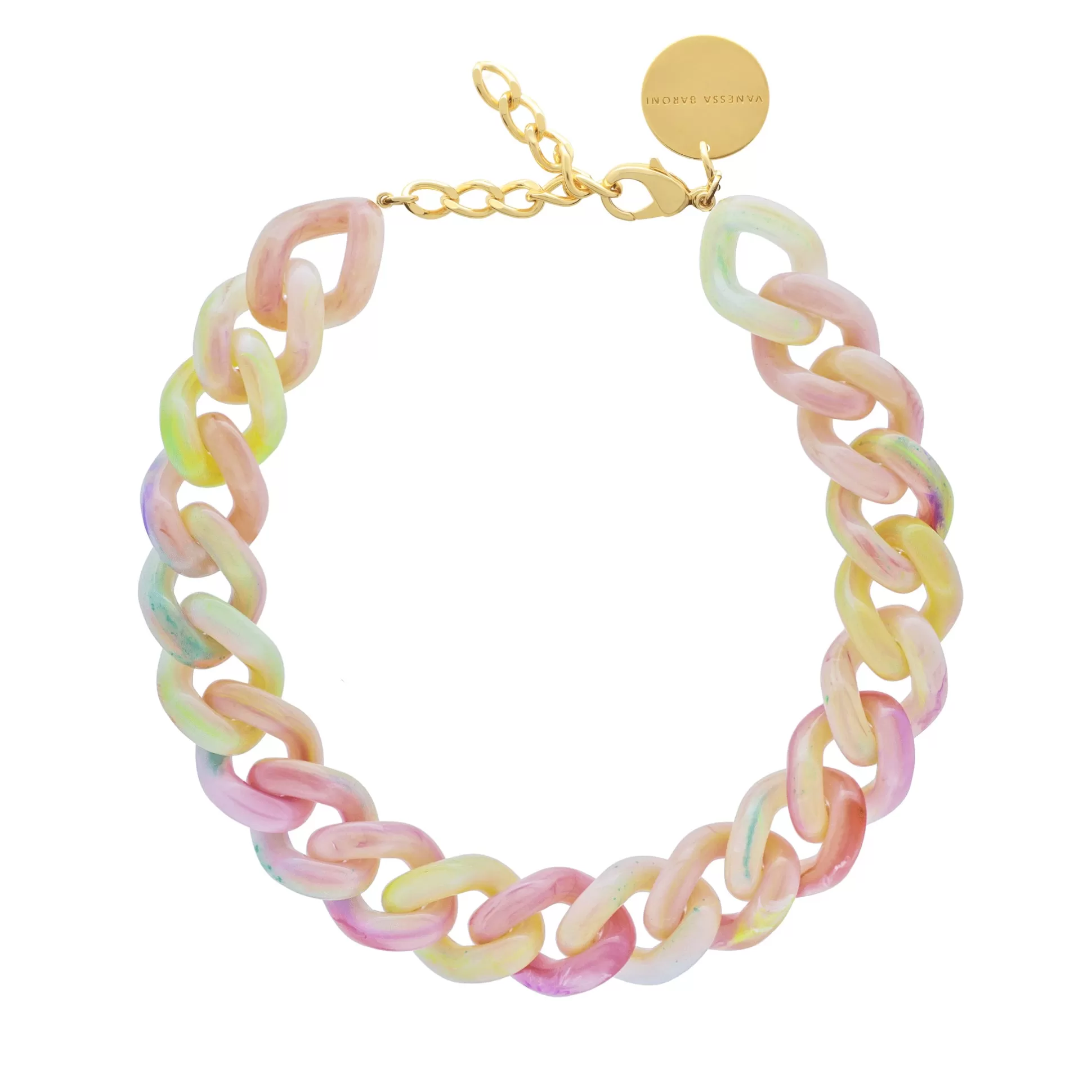 Vanessa Baroni Flat Chain Necklace Neon Rainbow* Chaines