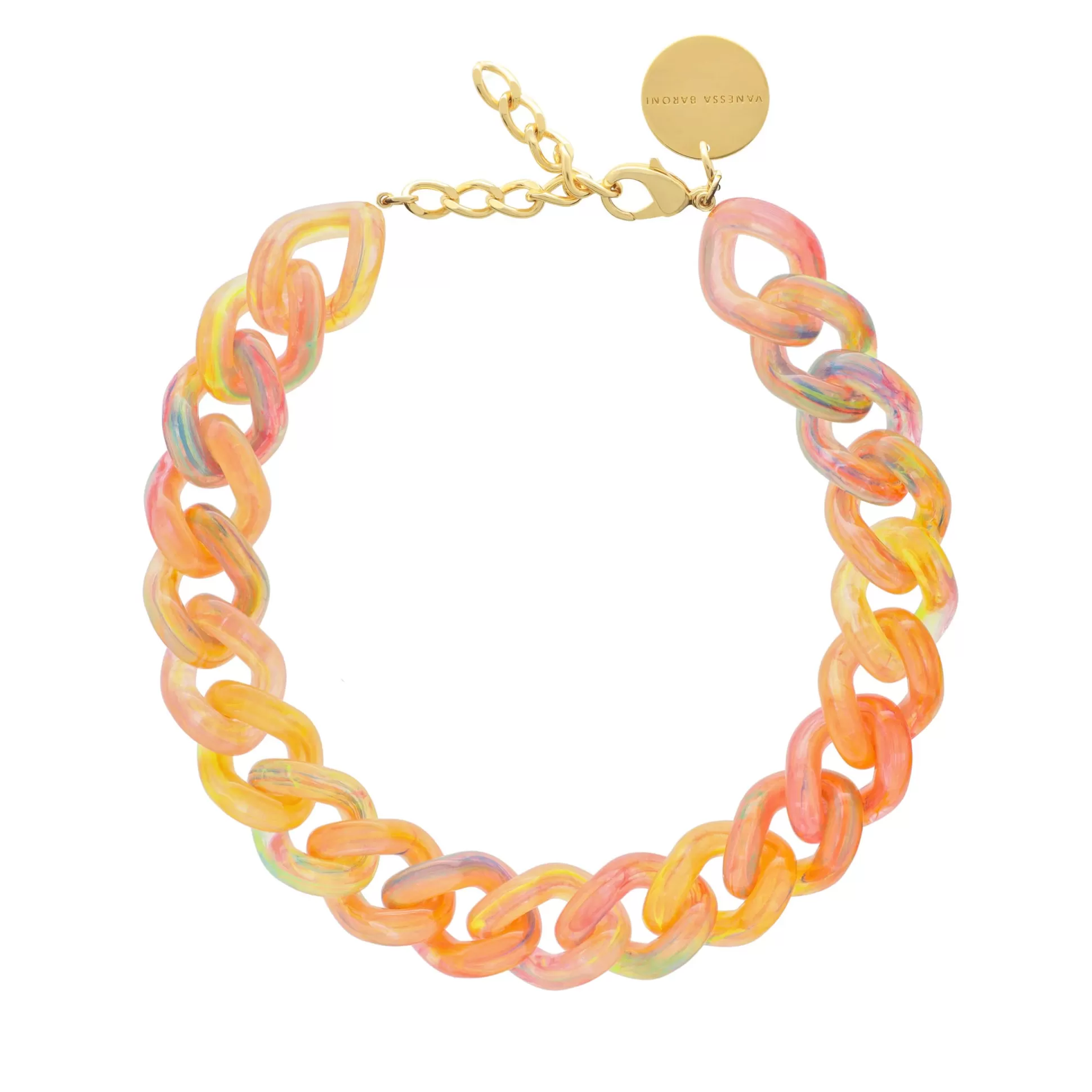 Vanessa Baroni Flat Chain Necklace New Neon Rainbow* Chaines