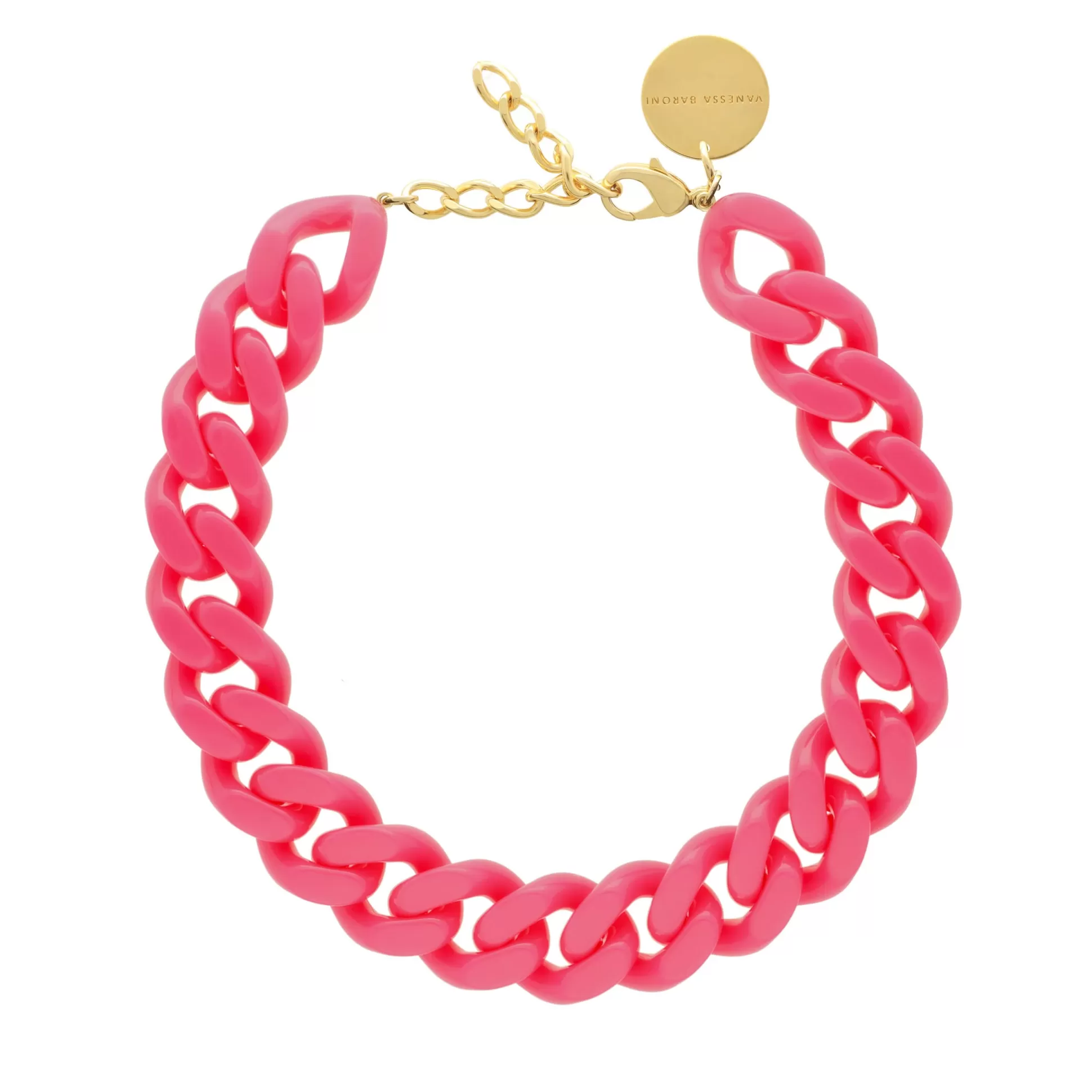 Vanessa Baroni Flat Chain Necklace Pink* Chaines