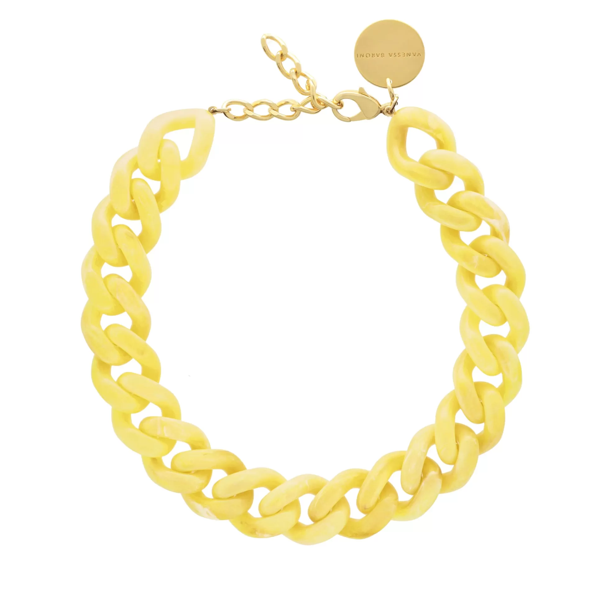 Vanessa Baroni Flat Chain Necklace Yellow Marble* Chaines