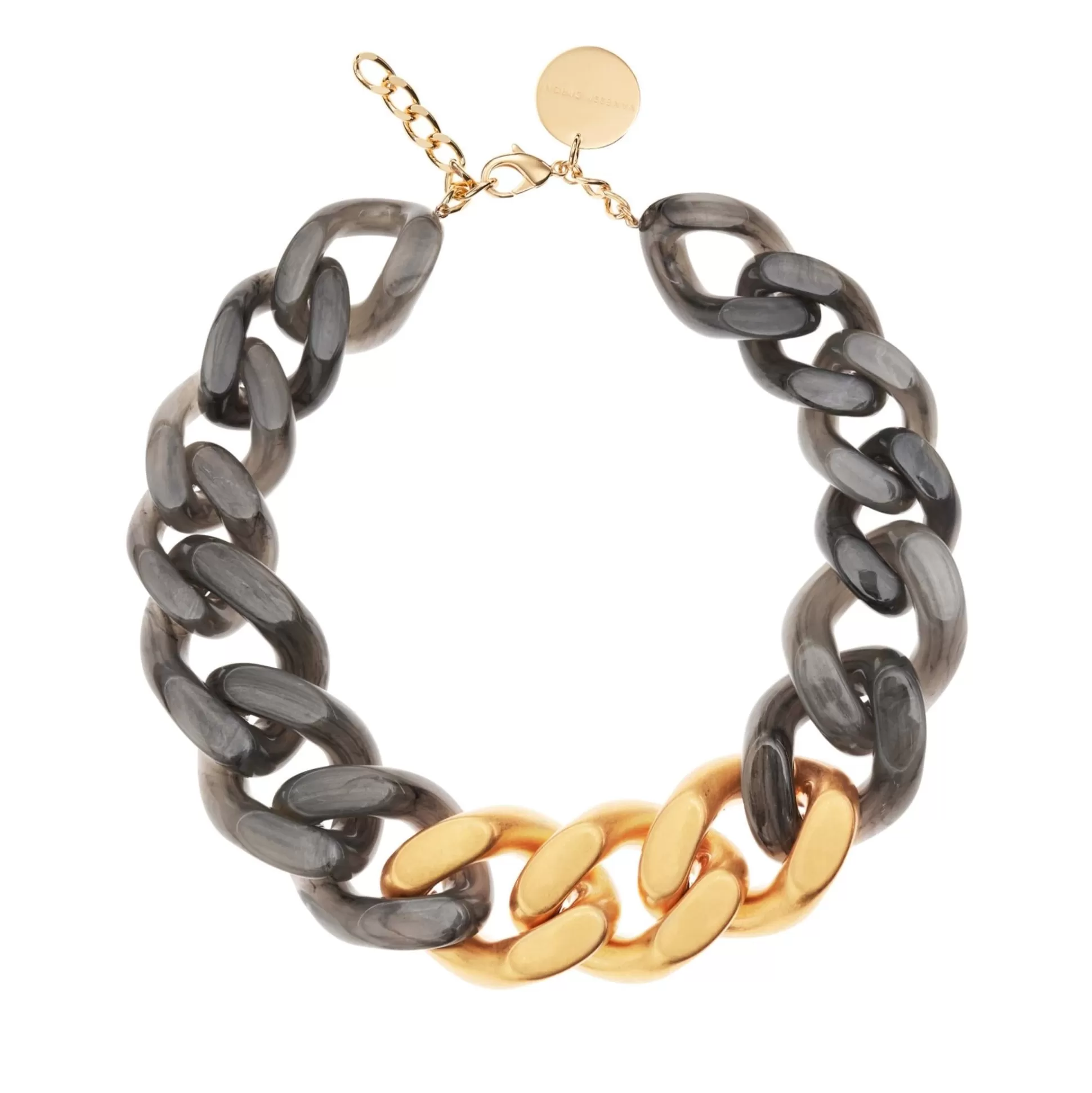 Vanessa Baroni Great Necklace With Gold - Grey Marble* Chaines