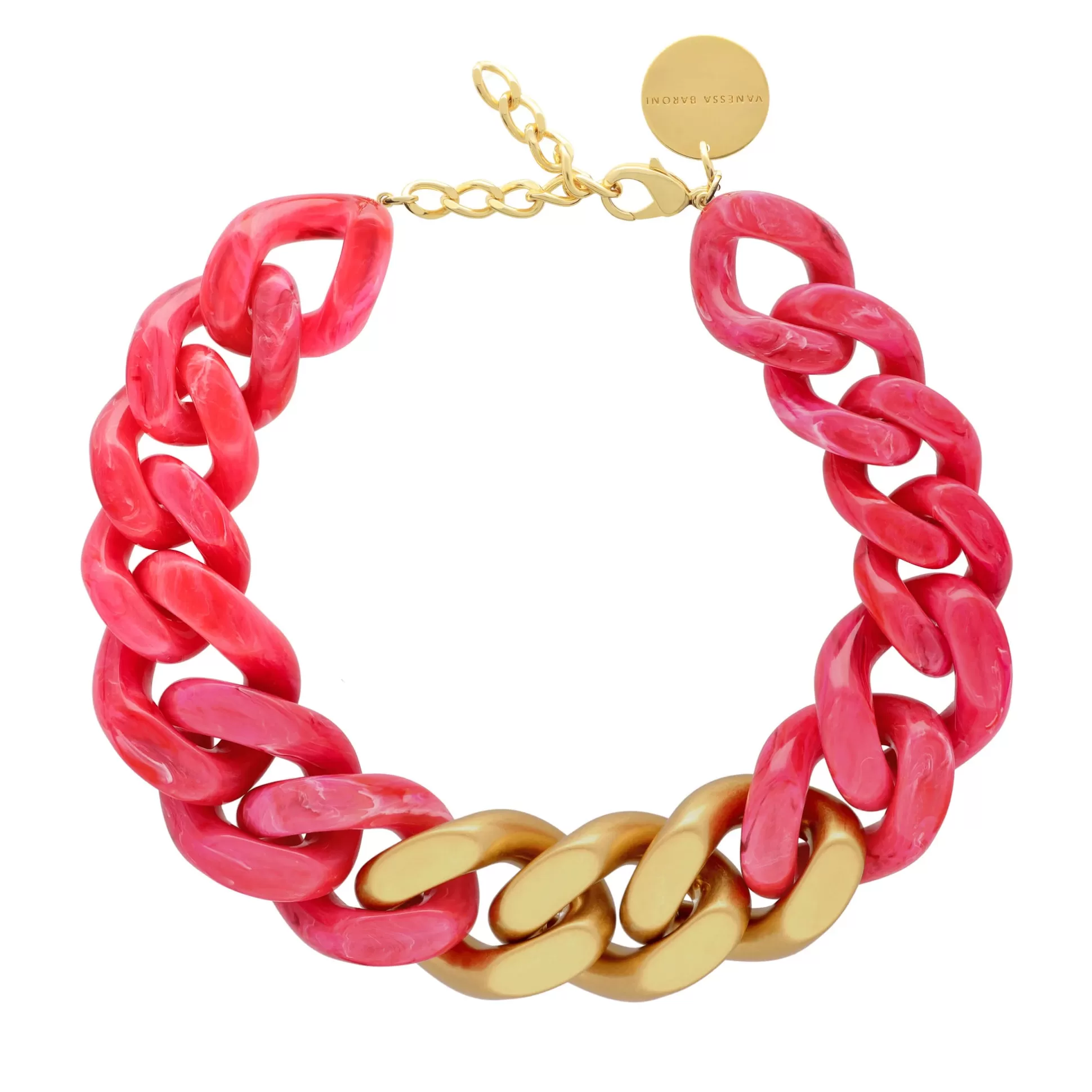 Vanessa Baroni Great Necklace With Gold - Pink Marble* Chaines