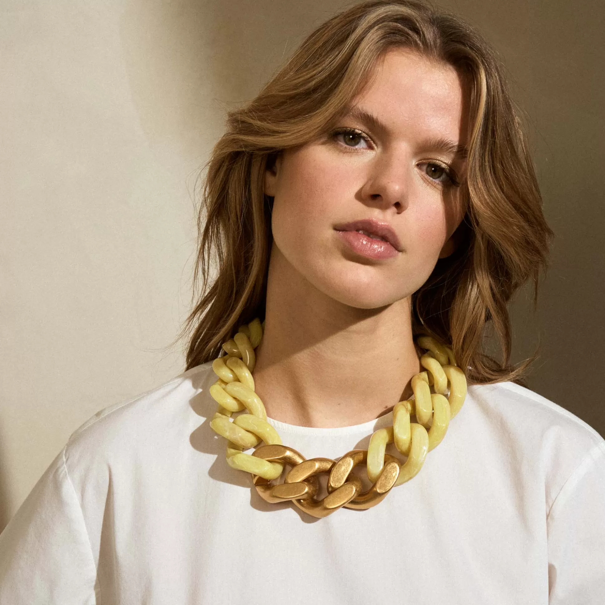 Vanessa Baroni Great Necklace With Gold - Yellow Marble* Chaines