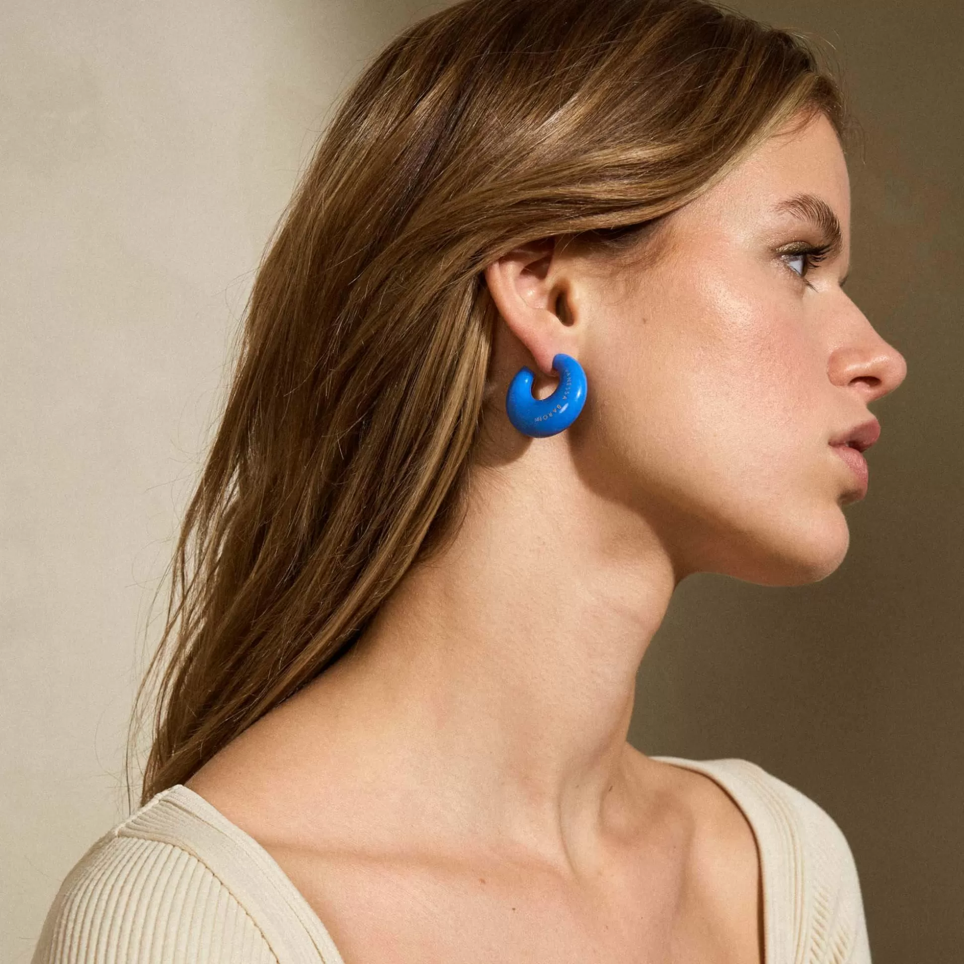 Vanessa Baroni Moon Earring Blue* Boucles D Oreilles