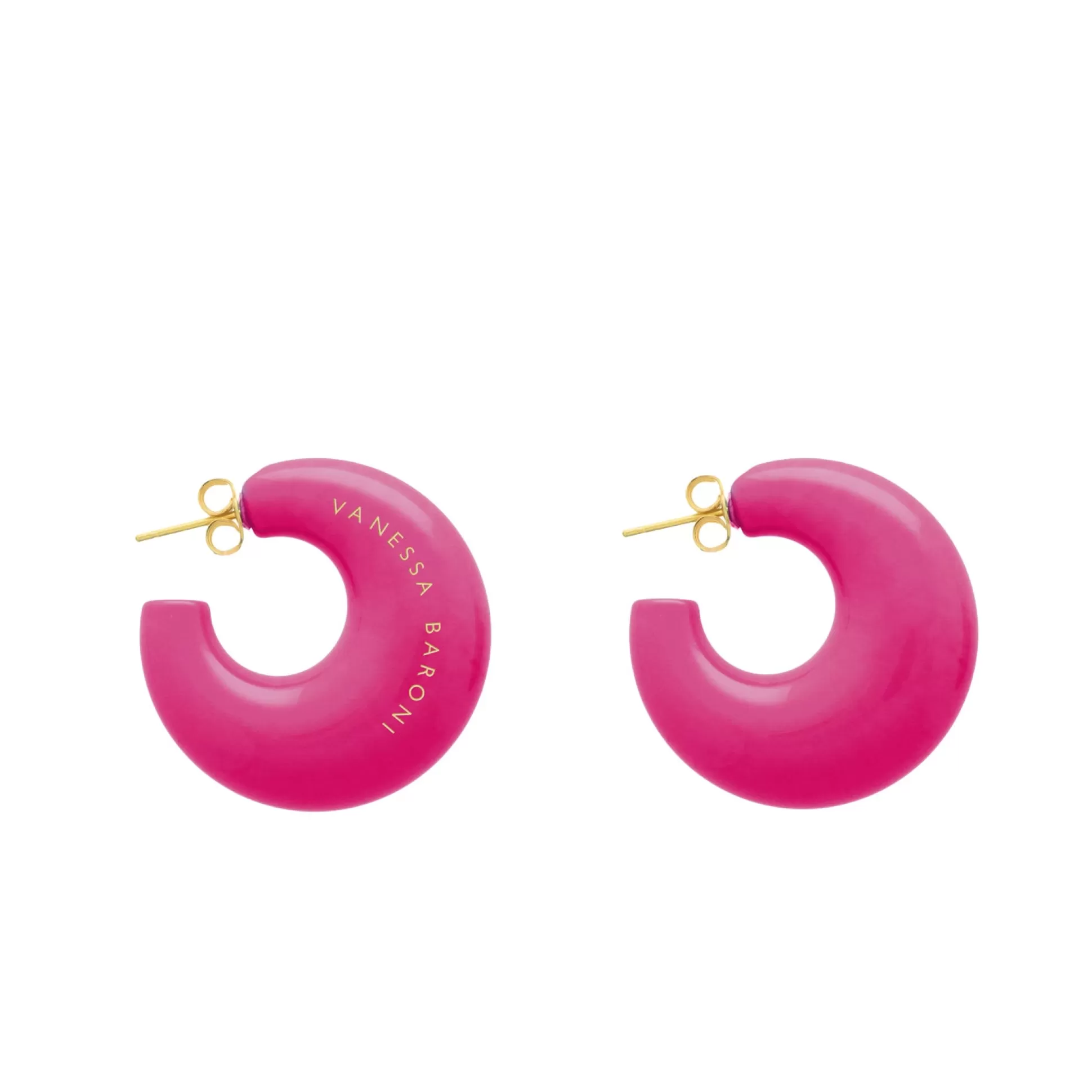 Vanessa Baroni Moon Earring Fuchsia* Boucles D Oreilles