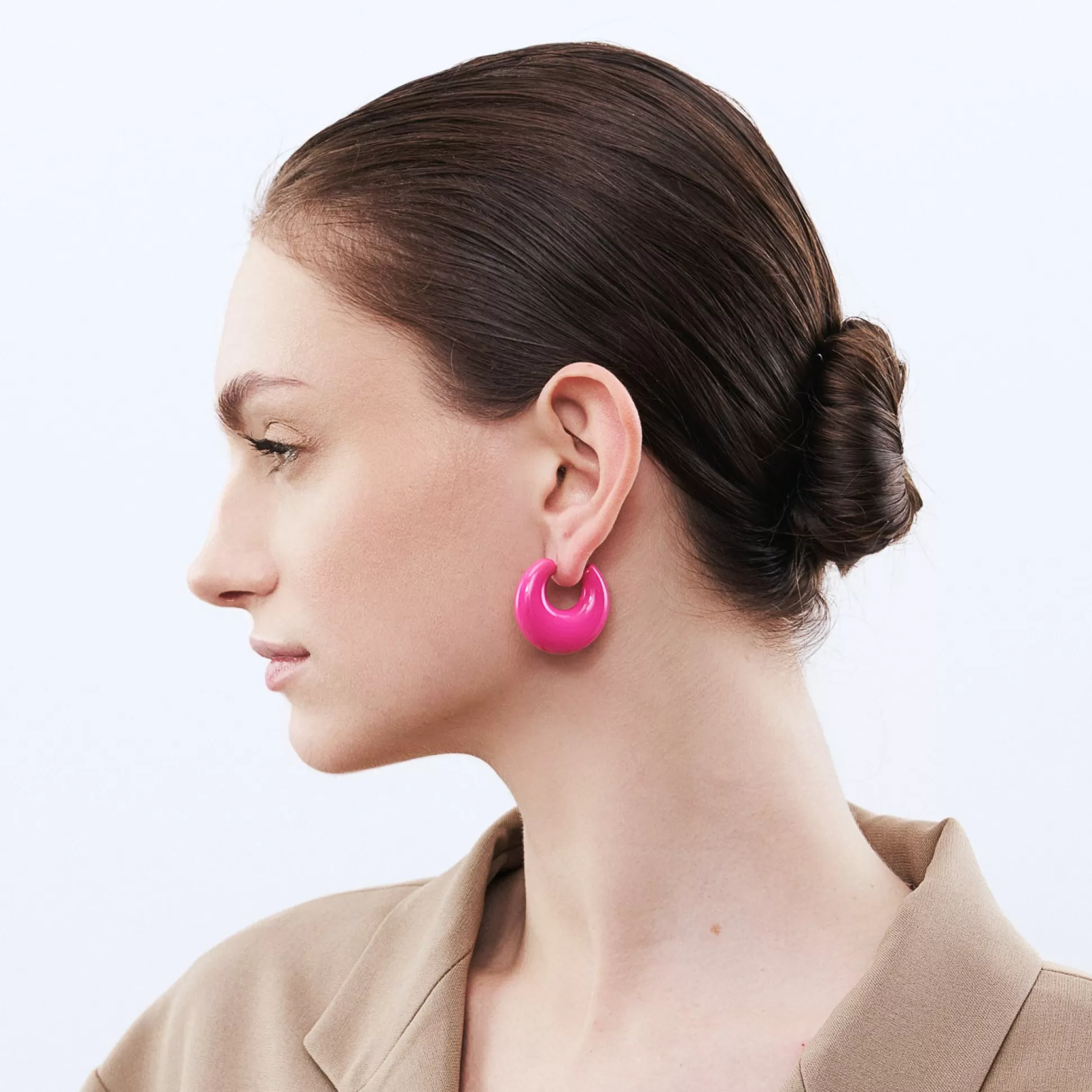 Vanessa Baroni Moon Earring Fuchsia* Boucles D Oreilles