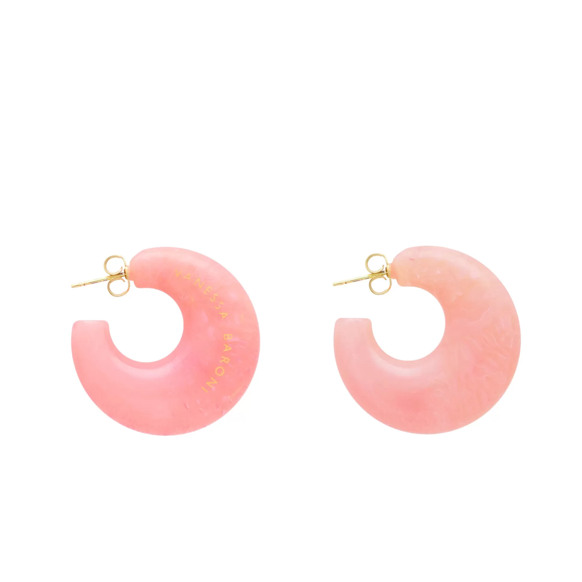 Vanessa Baroni Moon Earring Neon Pink Marble* Boucles D Oreilles