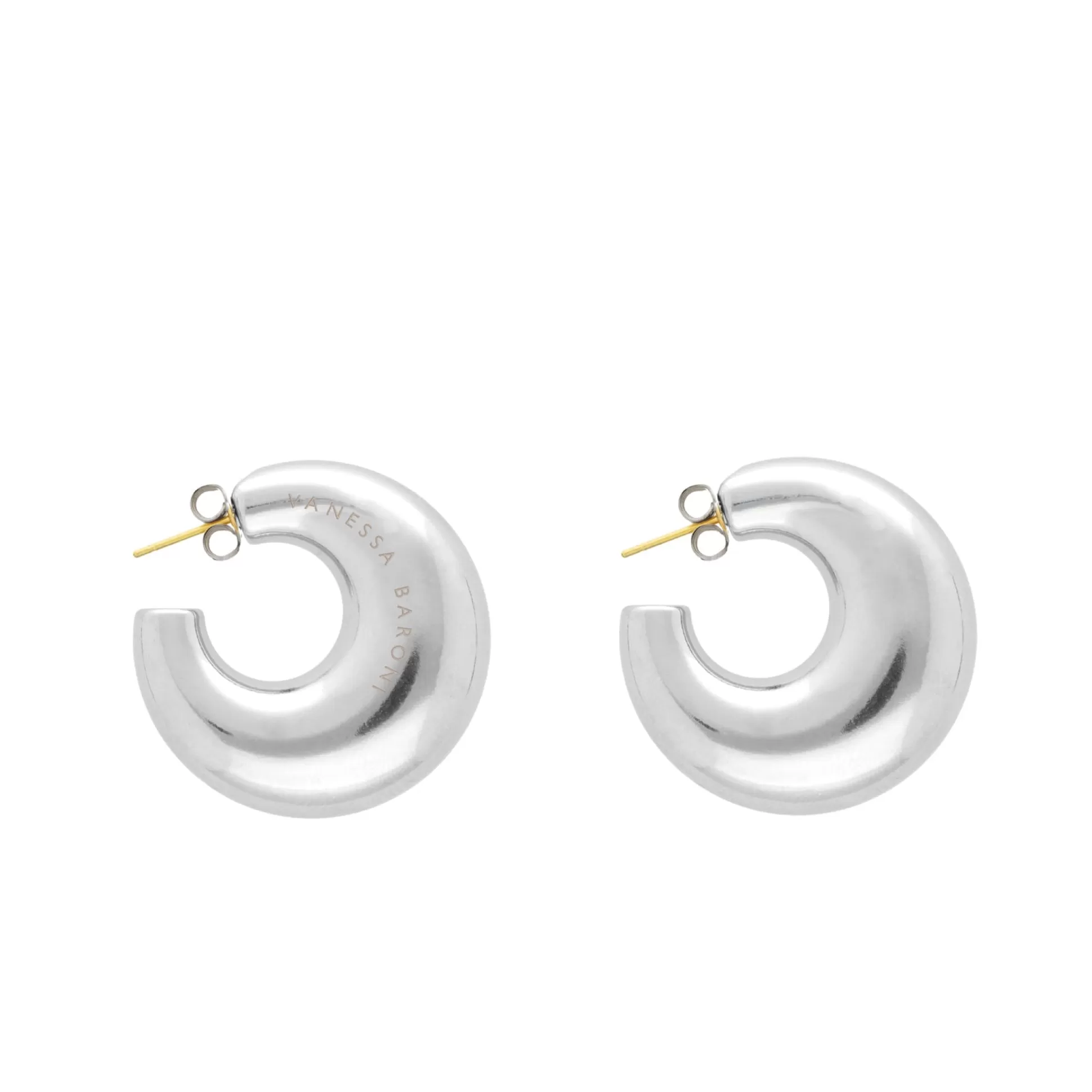 Vanessa Baroni Moon Earring Silver* Boucles D Oreilles