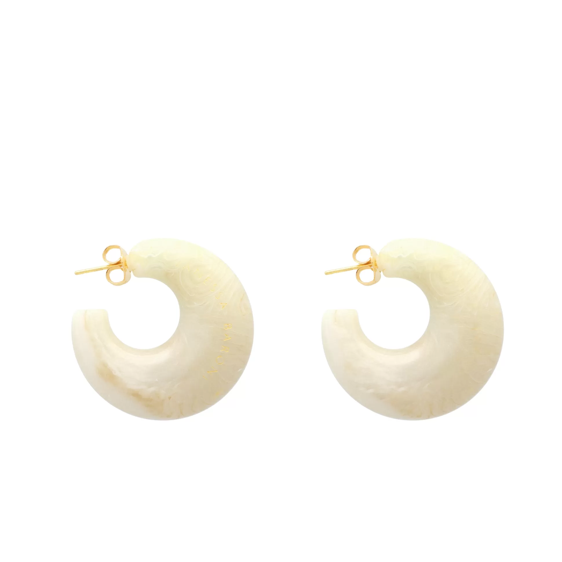 Vanessa Baroni Moon Earring White Marble* Boucles D Oreilles