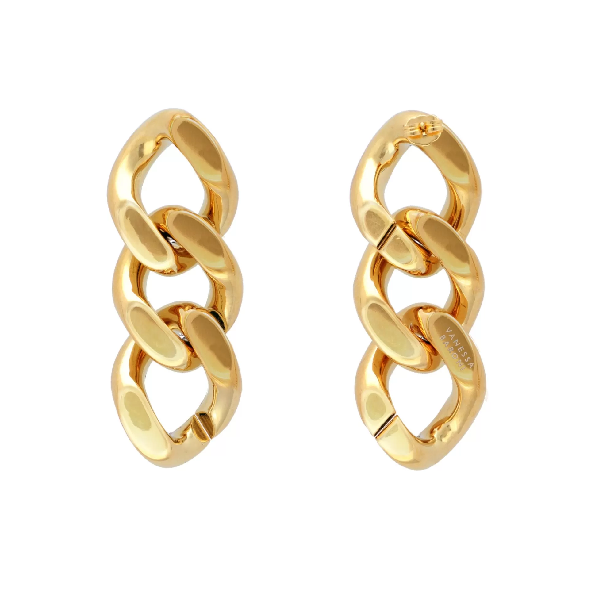 Vanessa Baroni New Flat Chain Earring Gold* Boucles D Oreilles