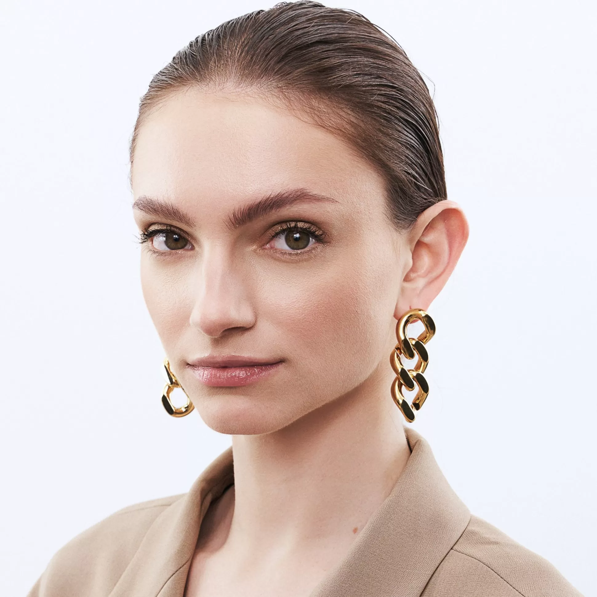 Vanessa Baroni New Flat Chain Earring Gold* Boucles D Oreilles