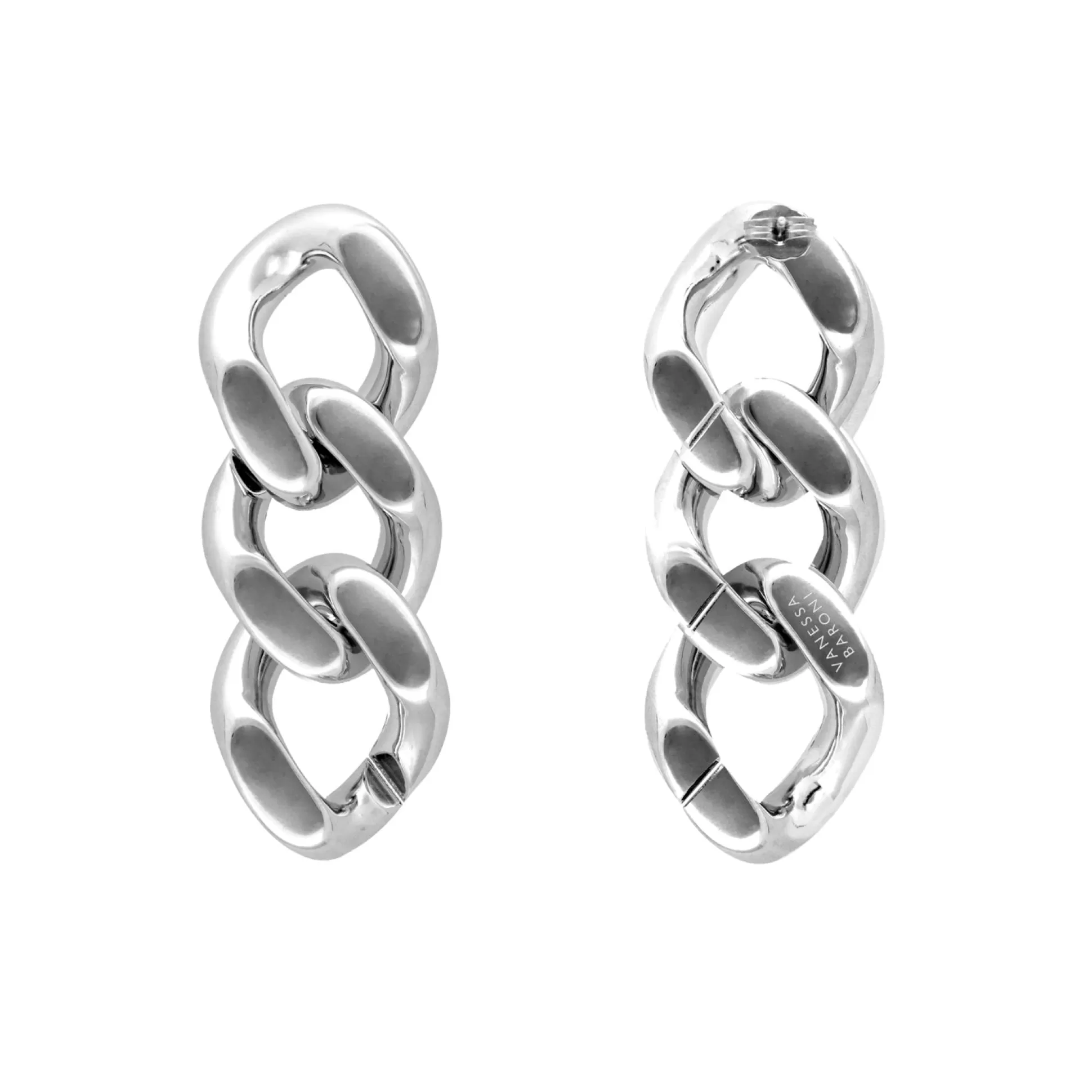 Vanessa Baroni New Flat Chain Earring Silver* Boucles D Oreilles