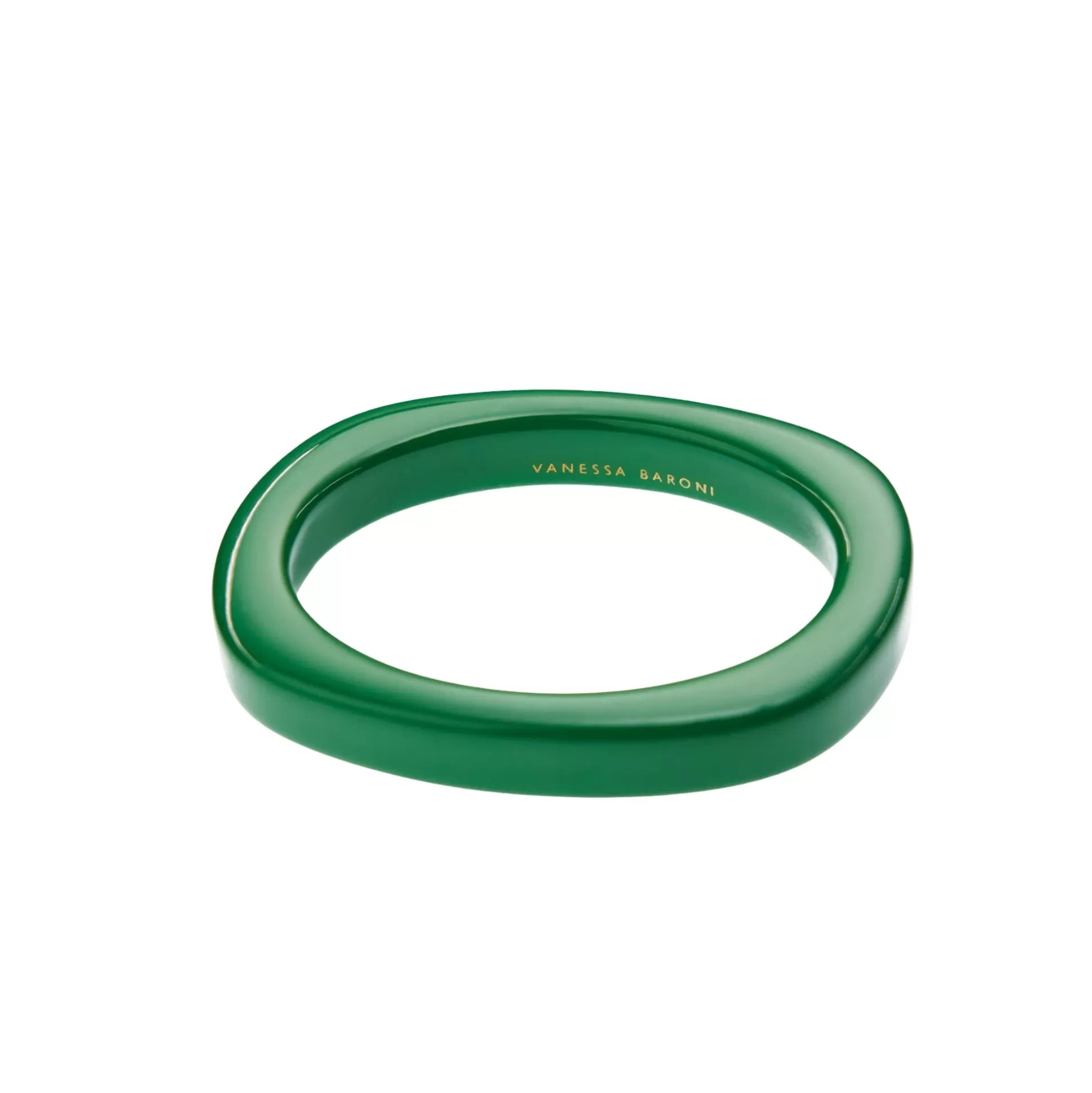 Vanessa Baroni Oval Edged Bangle Green* Bracelets