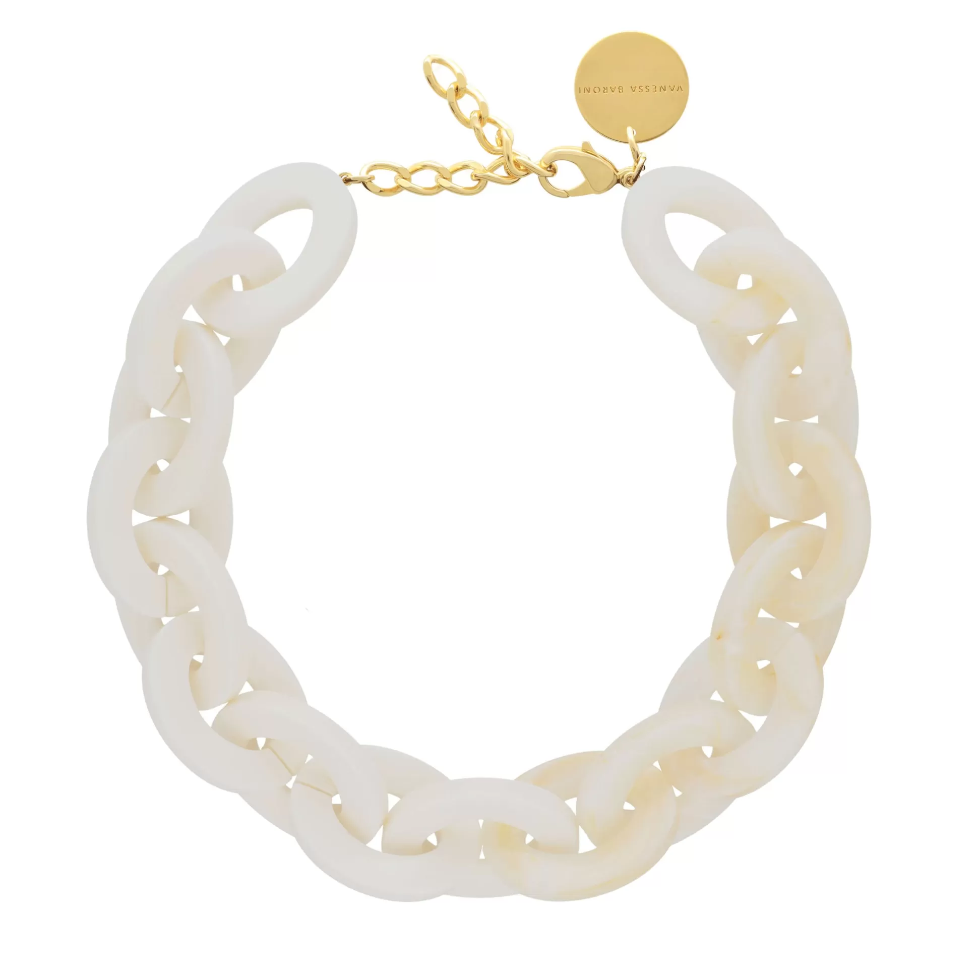 Vanessa Baroni Oval Necklace Off White - Pearl Marble* Chaines