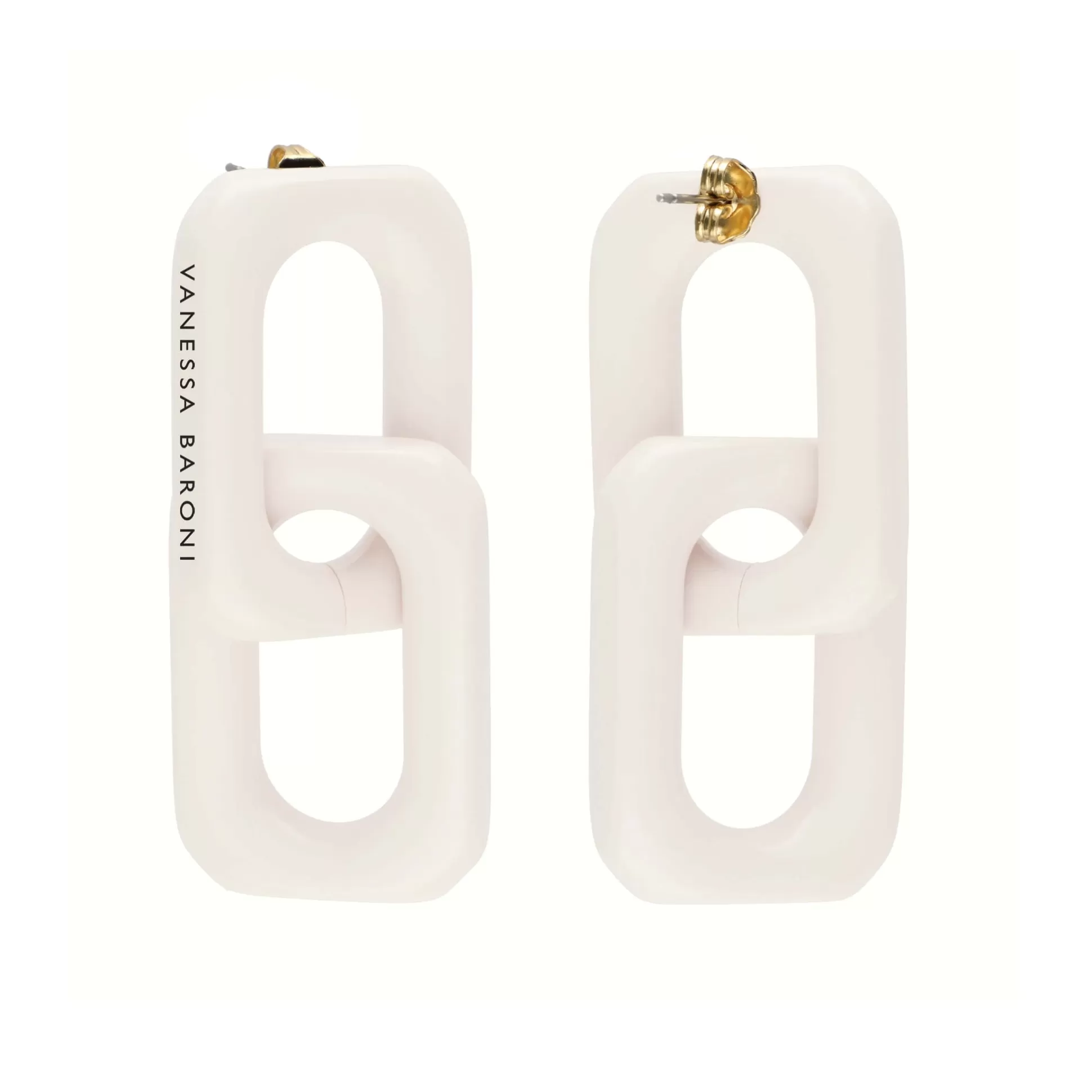 Vanessa Baroni Squared Double Earring Small Off-White* Boucles D Oreilles