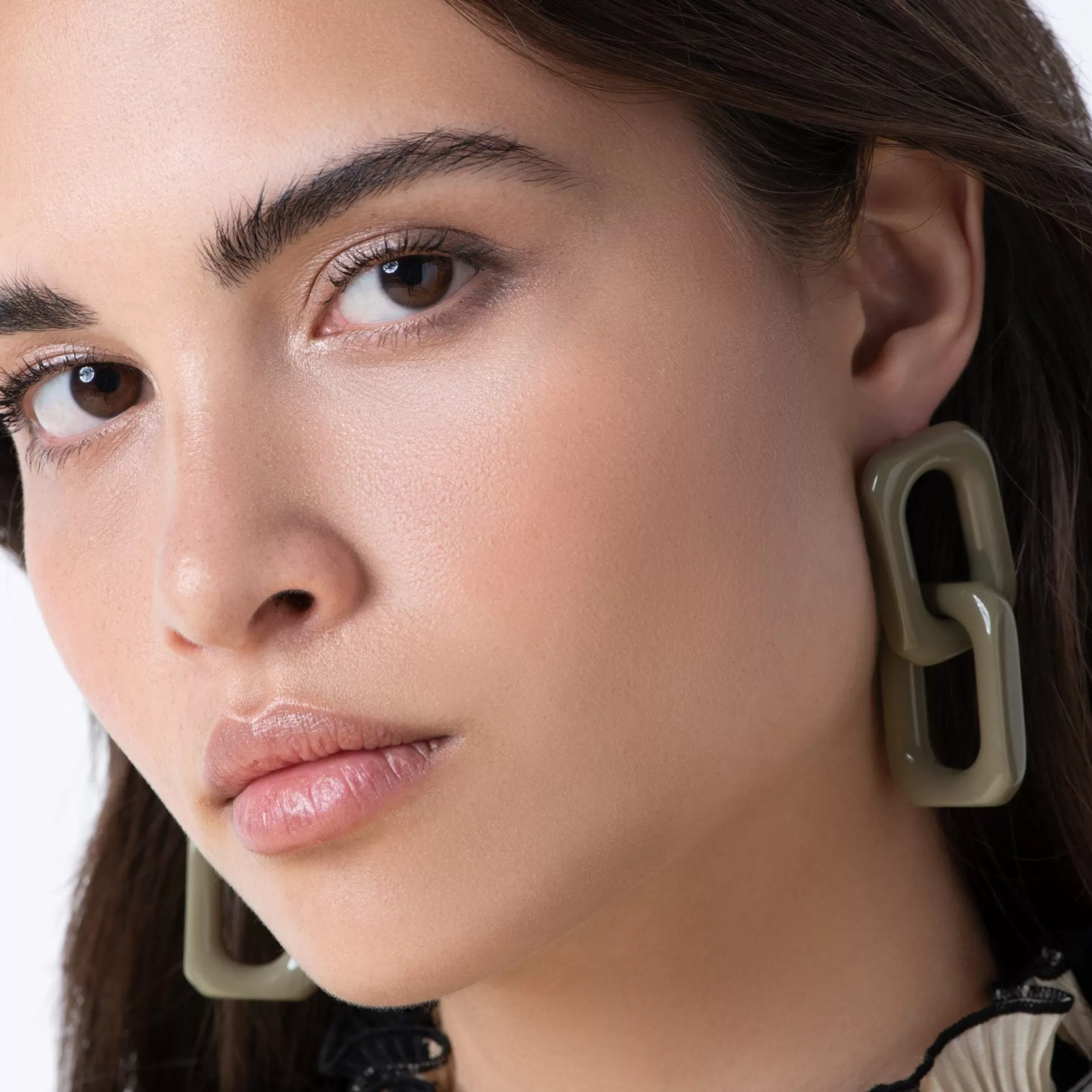 Vanessa Baroni Squared Double Earring Small Olive* Boucles D Oreilles