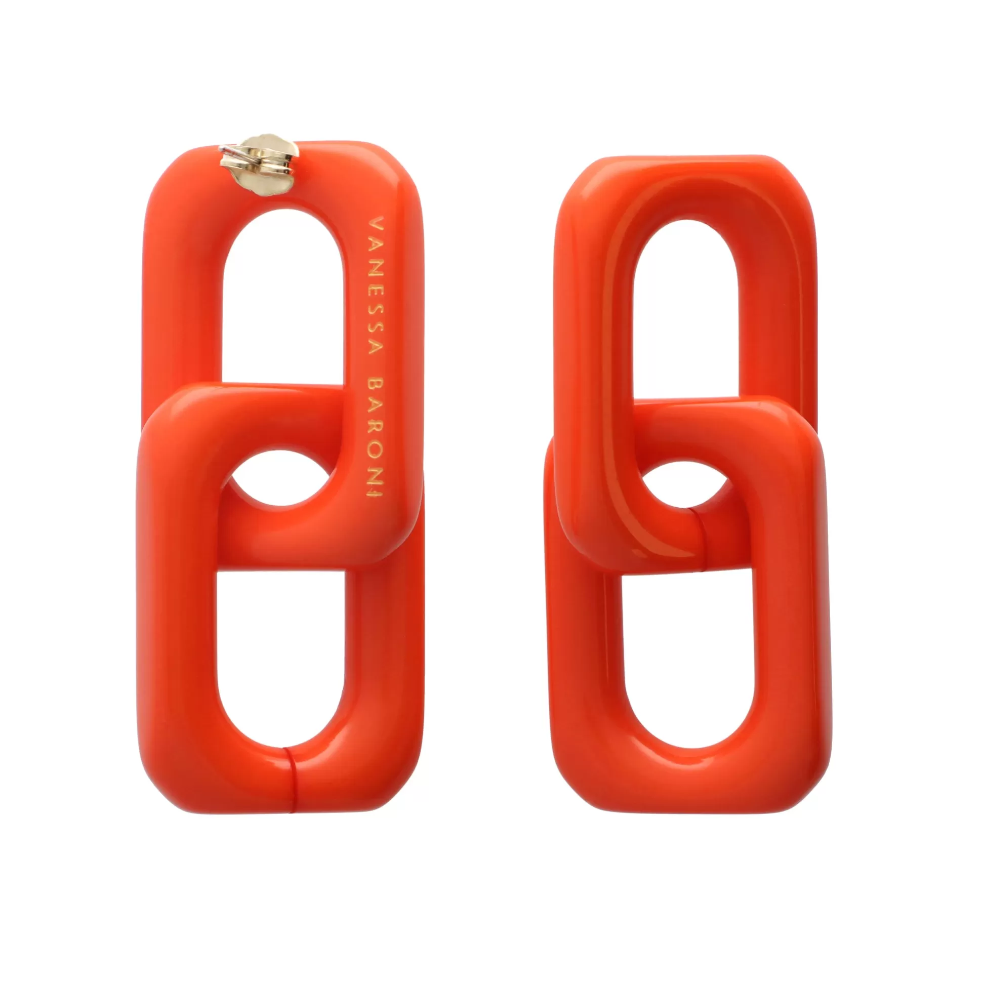 Vanessa Baroni Squared Double Earring Small Orange* Boucles D Oreilles