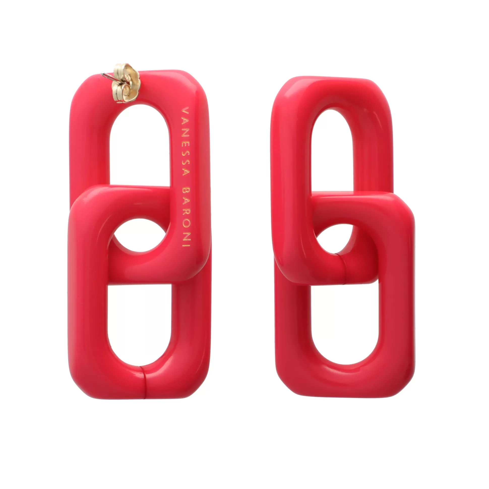 Vanessa Baroni Squared Double Earring Small Pink* Boucles D Oreilles