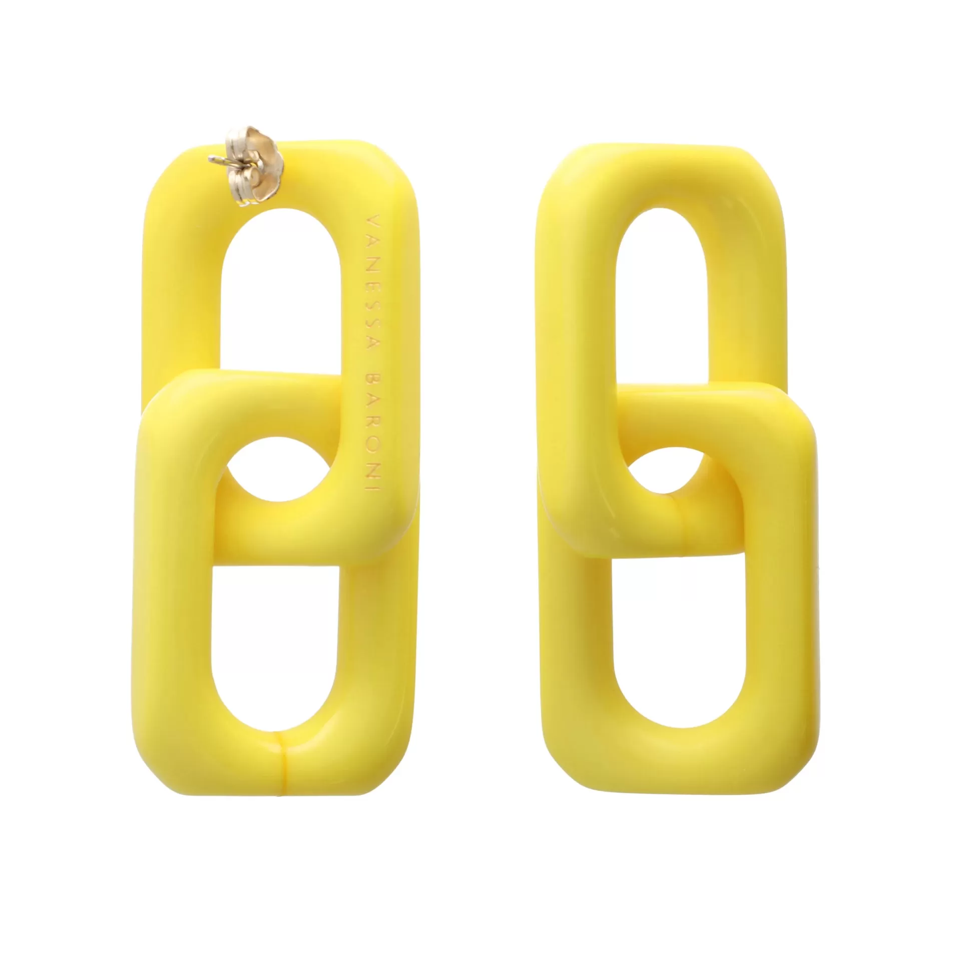 Vanessa Baroni Squared Double Earring Small Yellow* Boucles D Oreilles