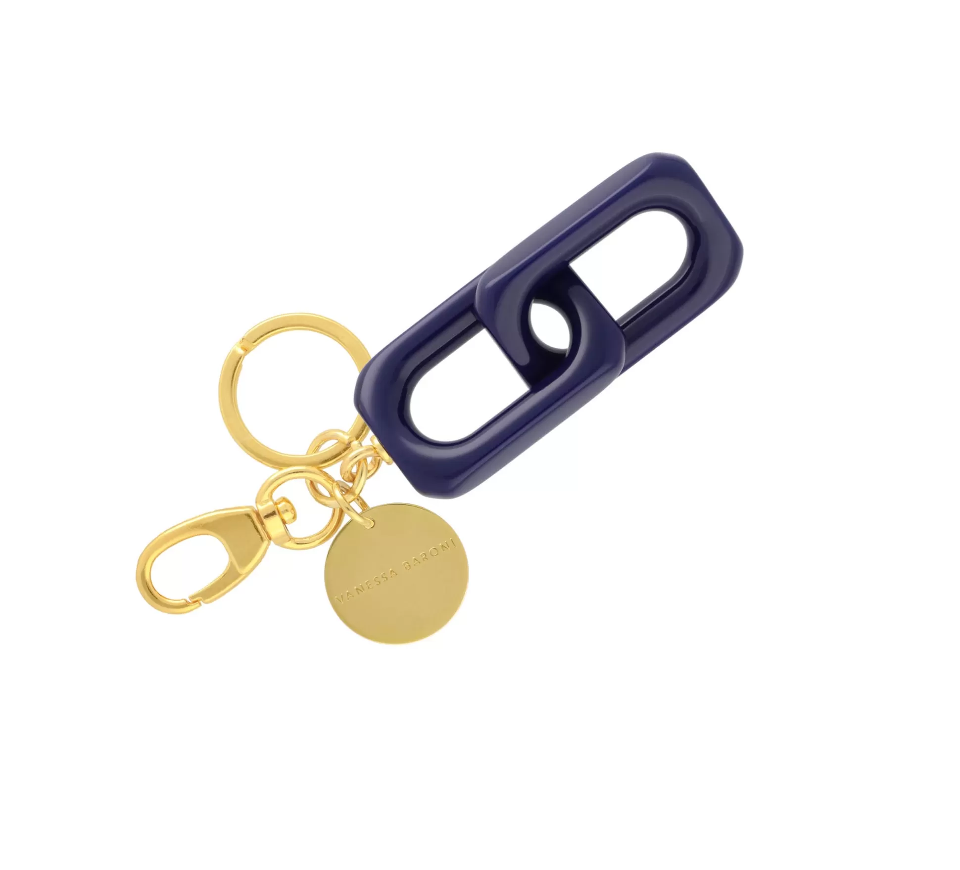 Vanessa Baroni Squared Key Ring Navy* Porte Cles