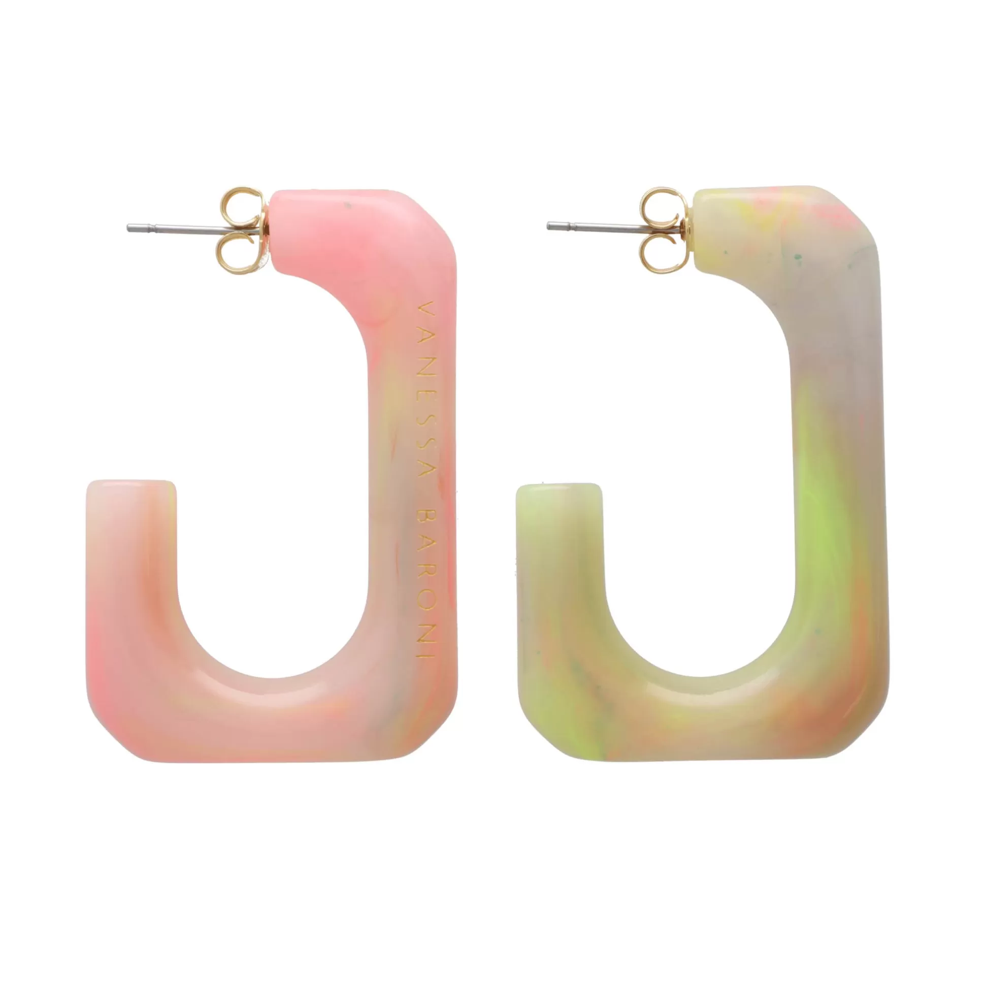 Vanessa Baroni Squared Single Earring Large Neon Rainbow* Boucles D Oreilles